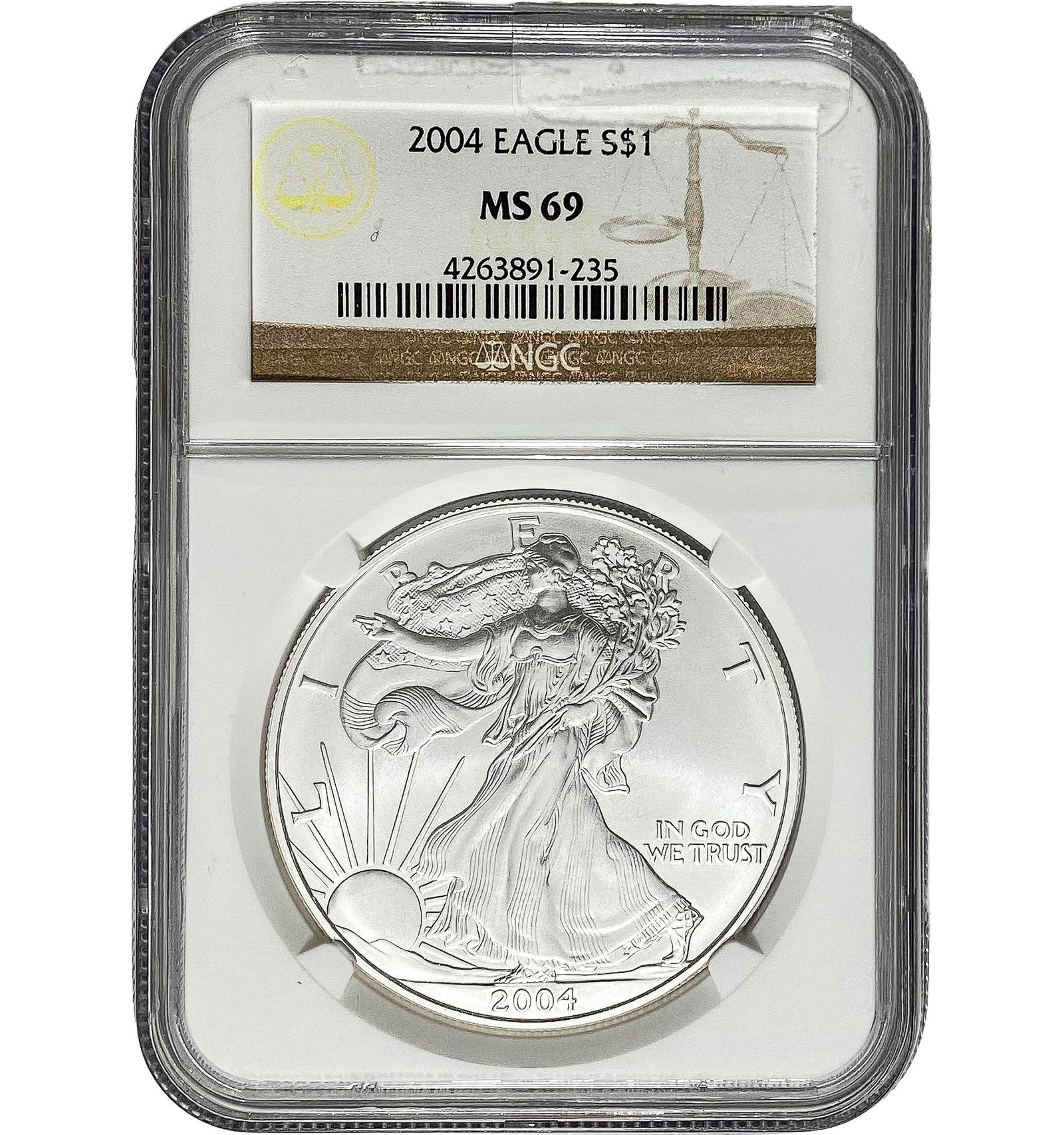 2004 Silver Eagle NGC MS69 (1 of 2)