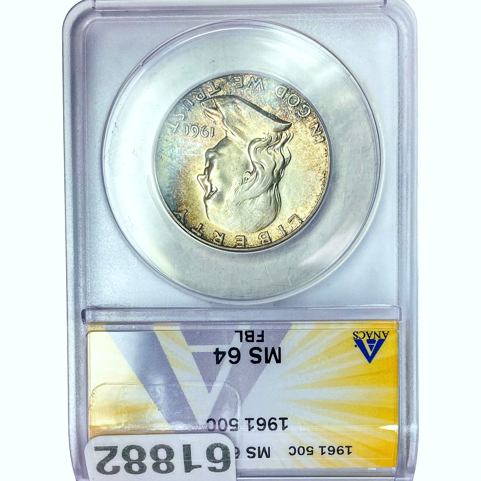 1961 Franklin Half Dollar ANACS MS64 FBL SILVER (1 of 2)