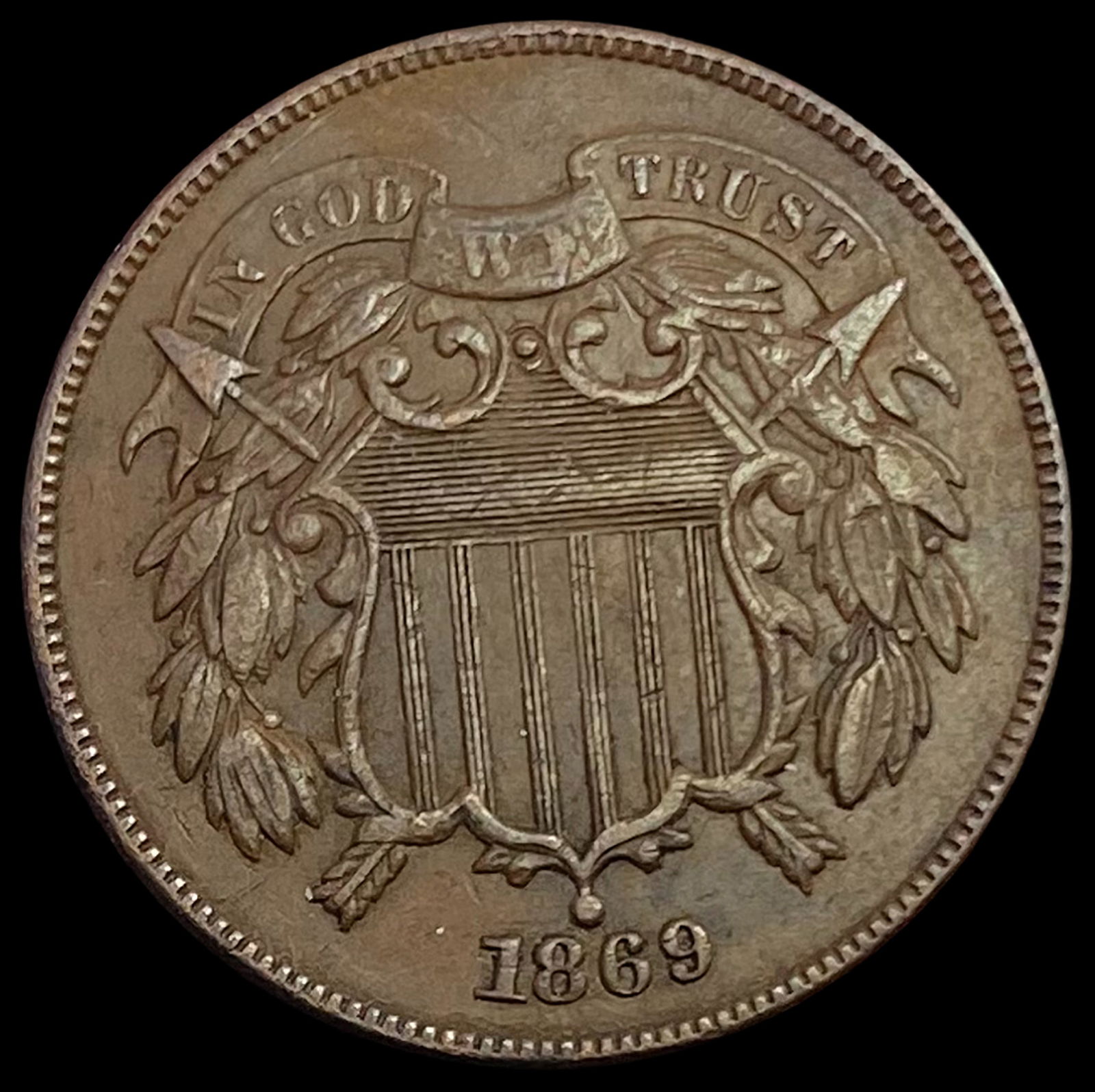 1869 Two-Cent Piece CLOSELY UNCIRCULATED (1 of 2)