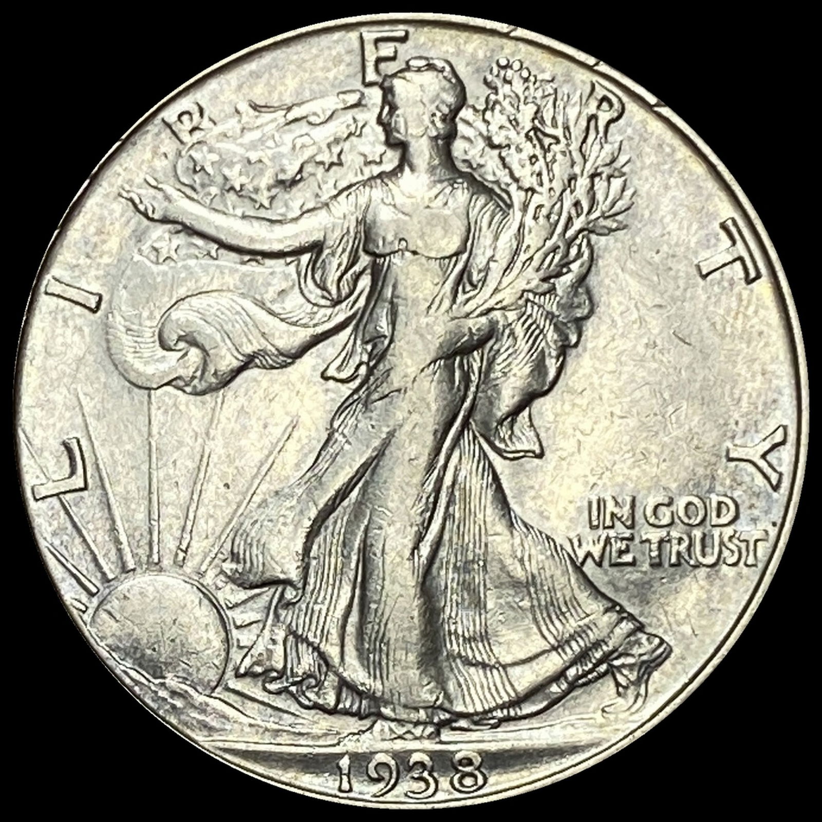 1938-D Walking Liberty Half Dollar NEARLY UNCIRCULATED (1 of 2)