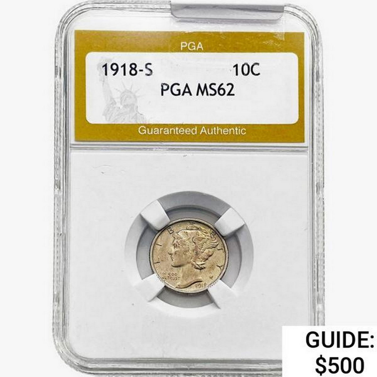 1918-S Mercury Silver Dime PGA MS62 (1 of 2)