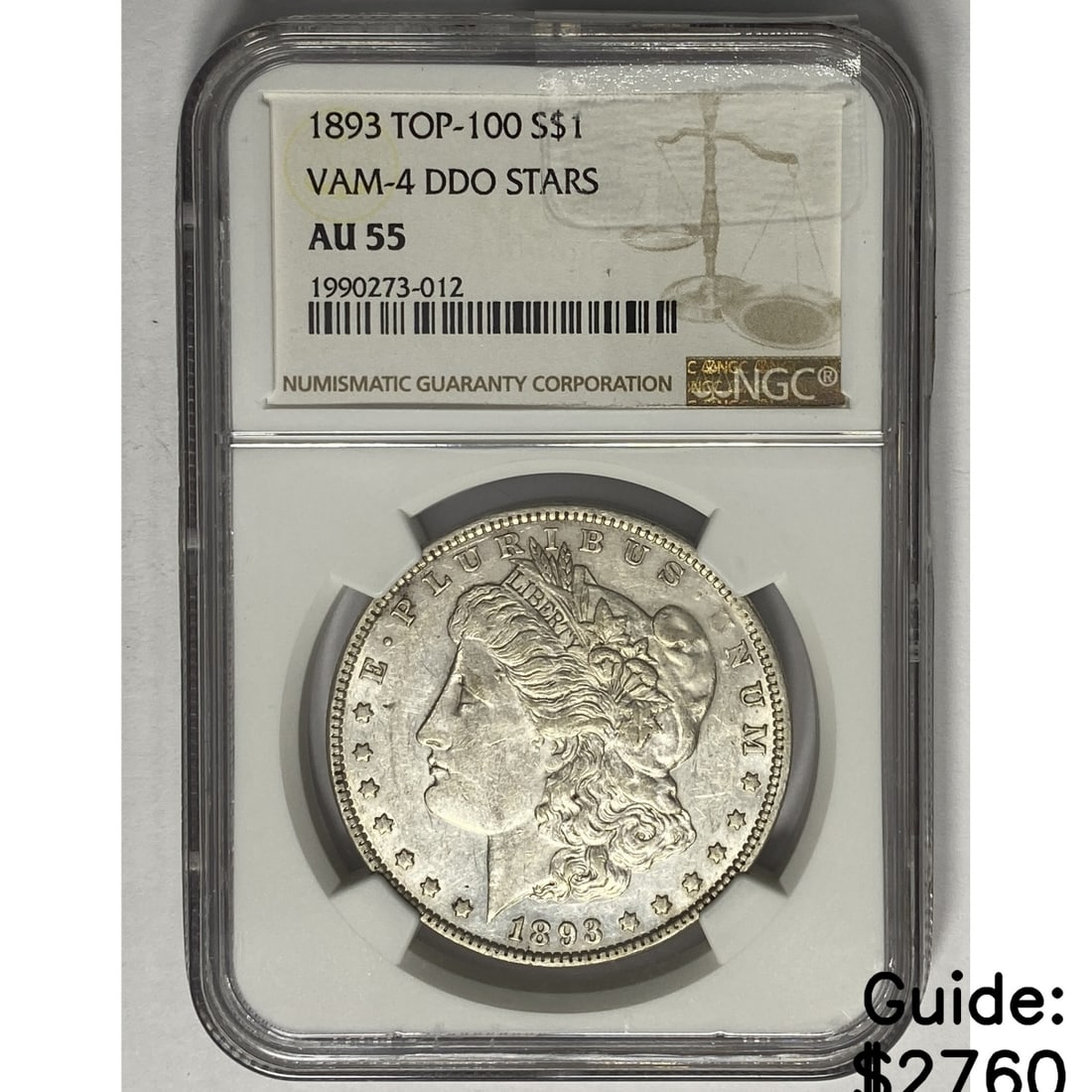 1893 Morgan Silver Dollar NGC AU55 VAM-DDO STARS (1 of 2)