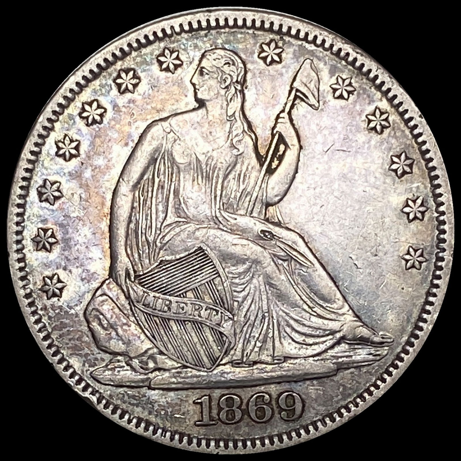 1869 Seated Liberty Half Dollar NEARLY UNCIRCULATED (1 of 2)