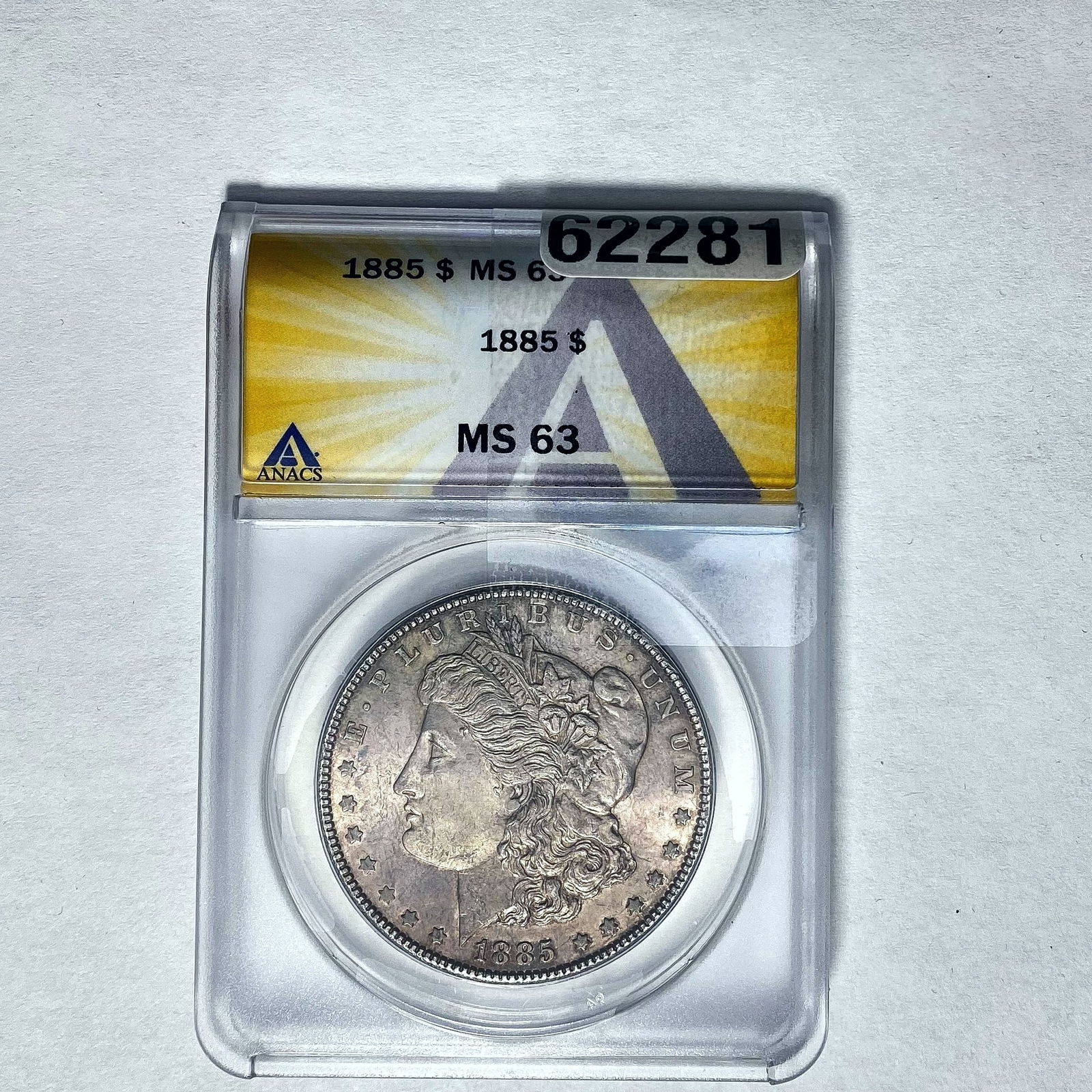 1885 Morgan Dollar ANACS MS 63 SILVER (1 of 2)