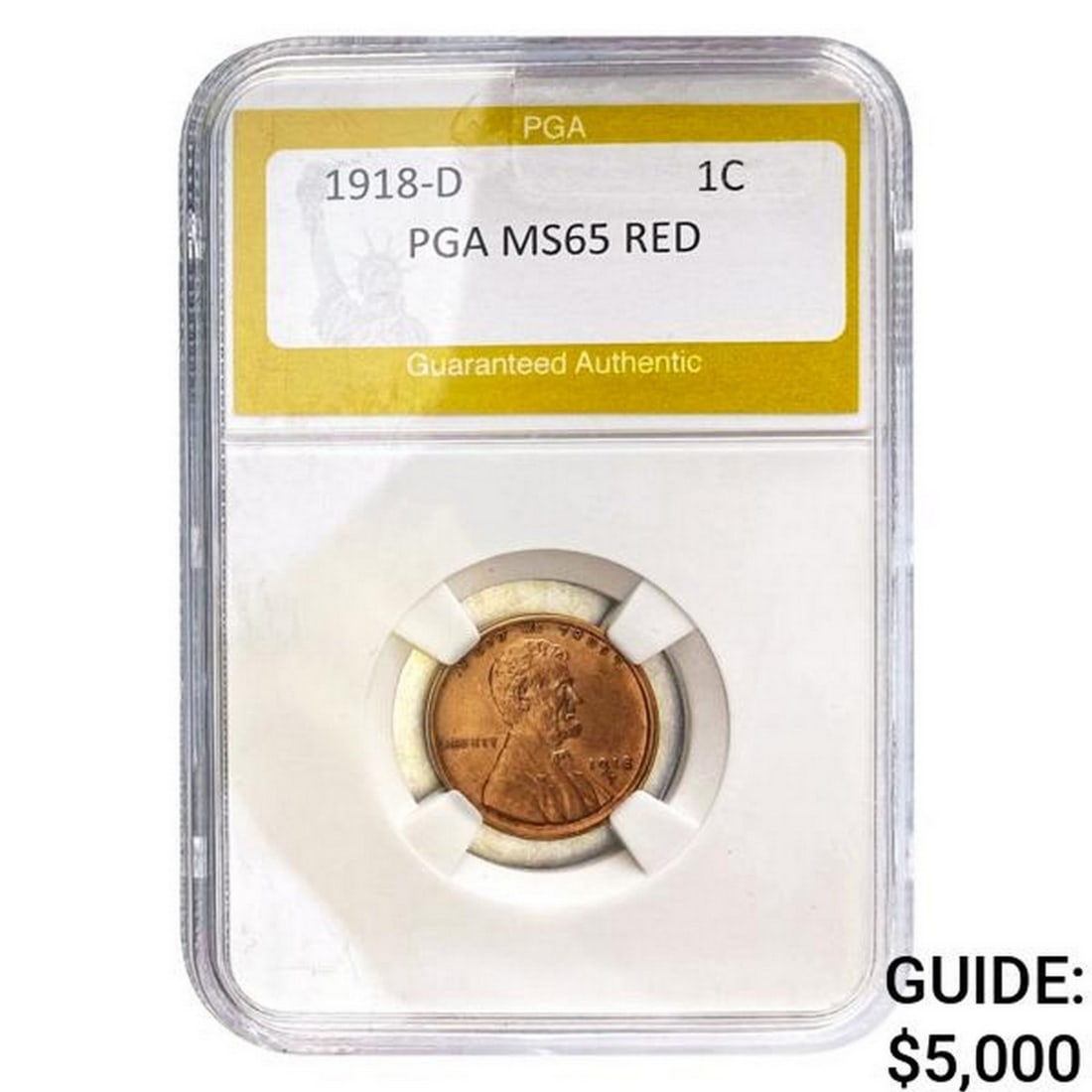 1918-D Lincoln Cent PGA  MS65 RED (1 of 2)