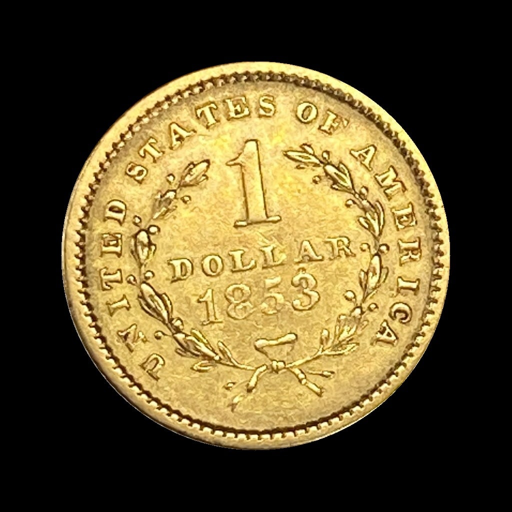 1853 Gold $1 Liberty Head Type 1 NEARLY UNCIRCULATED (1 of 2)