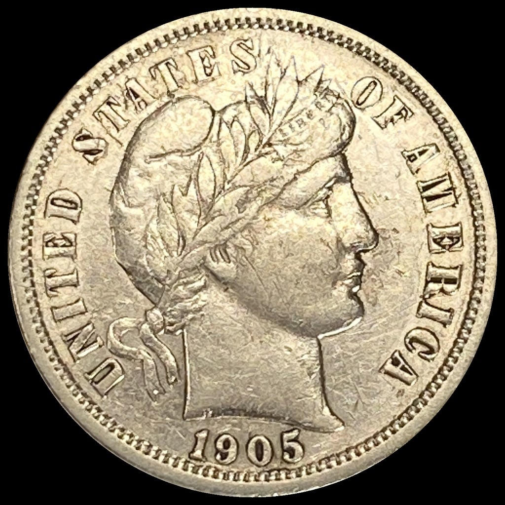 1905-O Silver Barber Dime CLOSELY UNCIRCULATED (1 of 2)