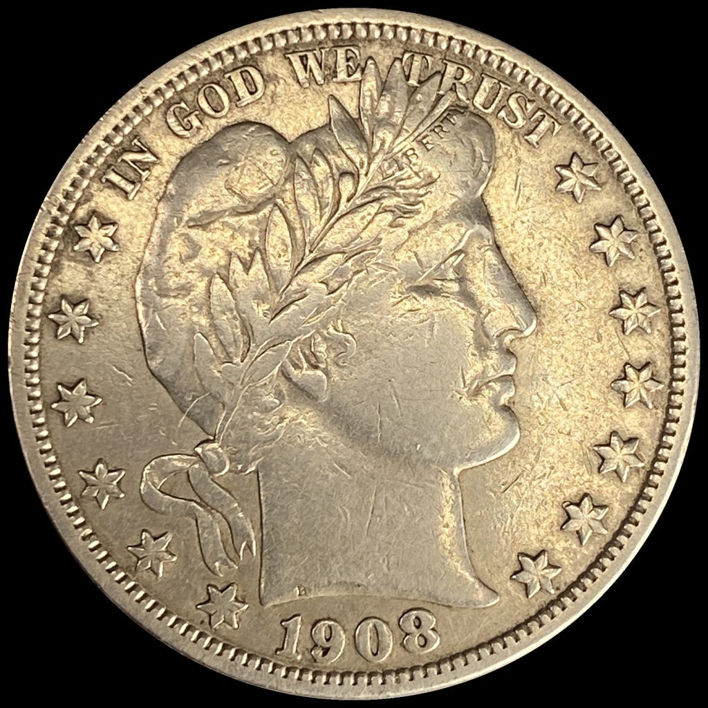 1908-S Silver Barber Half Dollar LIGHTLY CIRCULATED (1 of 2)