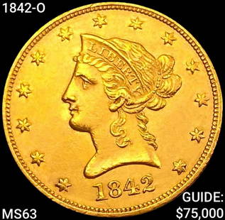 1842-O $10 Gold Eagle CHOICE BU: 1842-O $10 Gold Eagle CHOICE BU