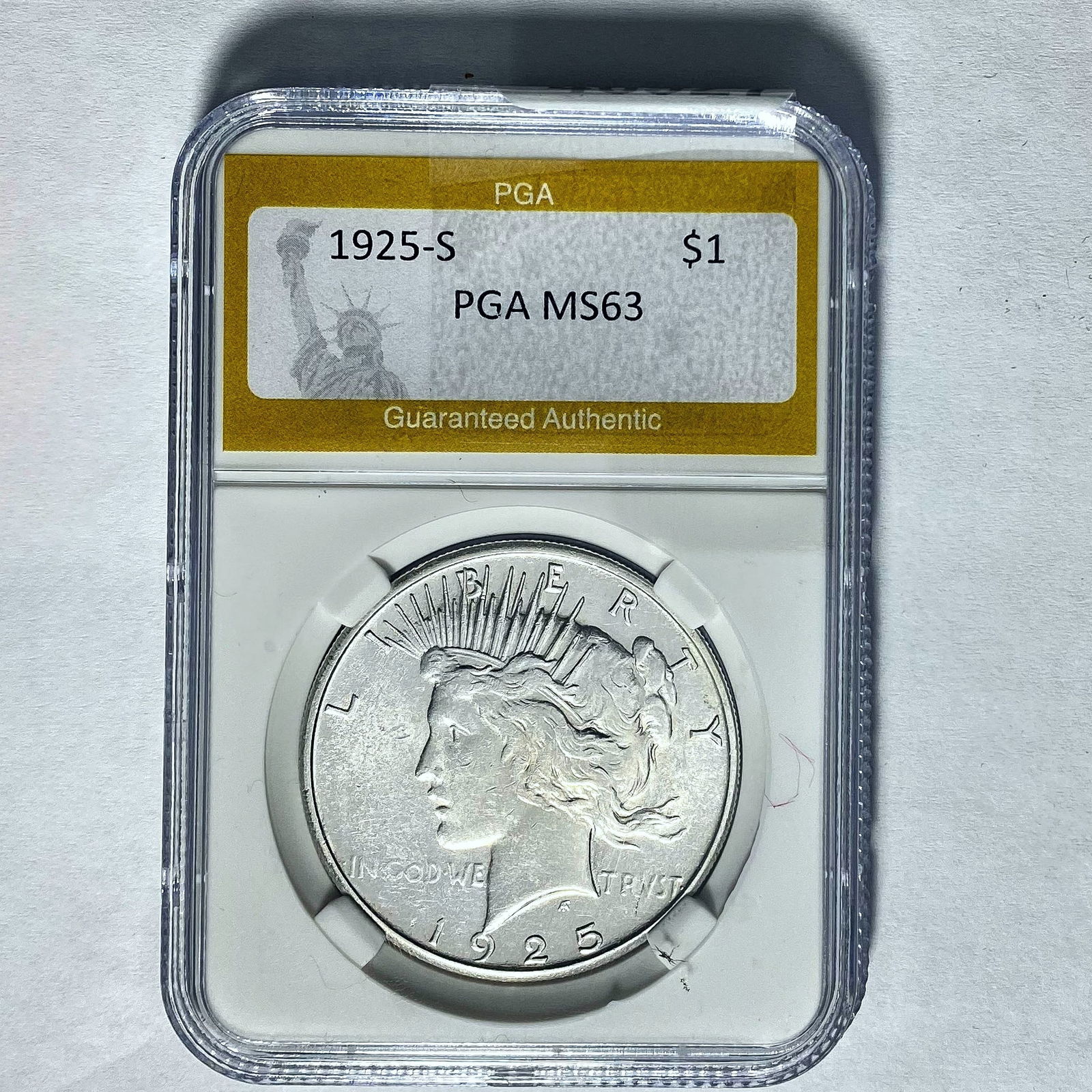 1925-S Silver Peace Dollar PGA MS63 (1 of 2)