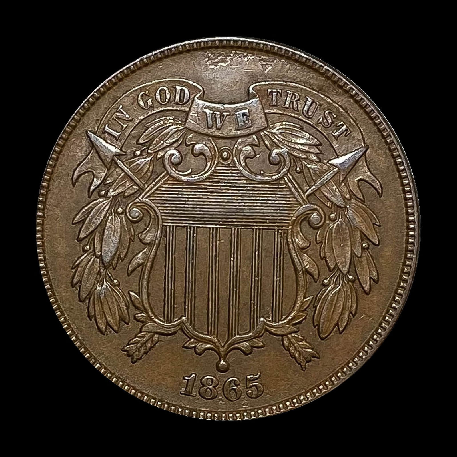 1865 Two-Cent Piece CLOSELY UNCIRCULATED (1 of 2)