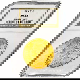 1895 $20 Gold Double Eagle NGC MS61: 1895 $20 Gold Double Eagle NGC MS61
