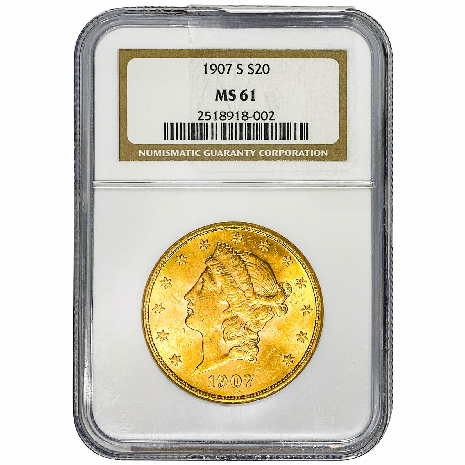 1907-S $20 Gold Double Eagle NGC MS61 (1 of 2)