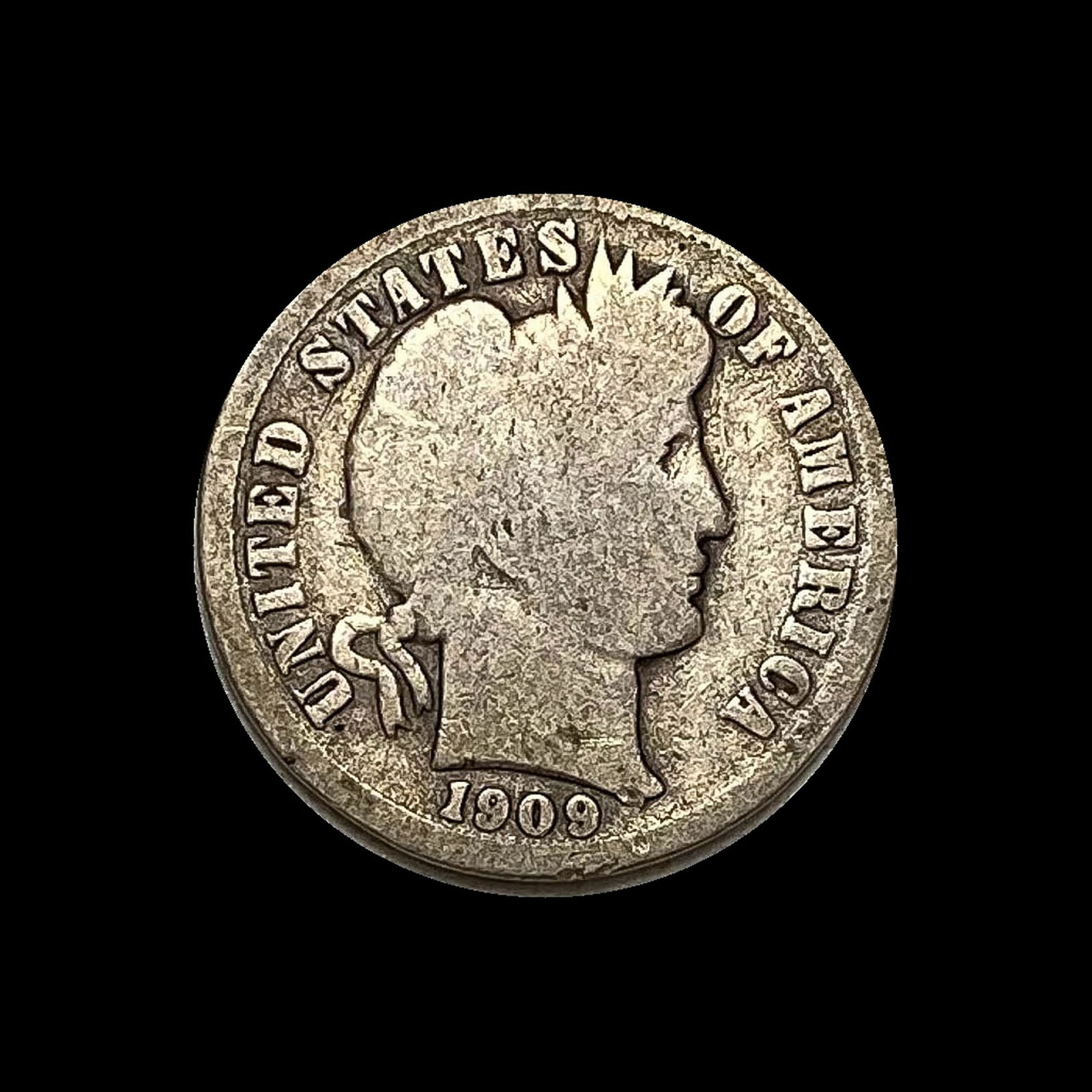 1909-D Silver Barber Dime NICELY CIRCULATED (1 of 2)