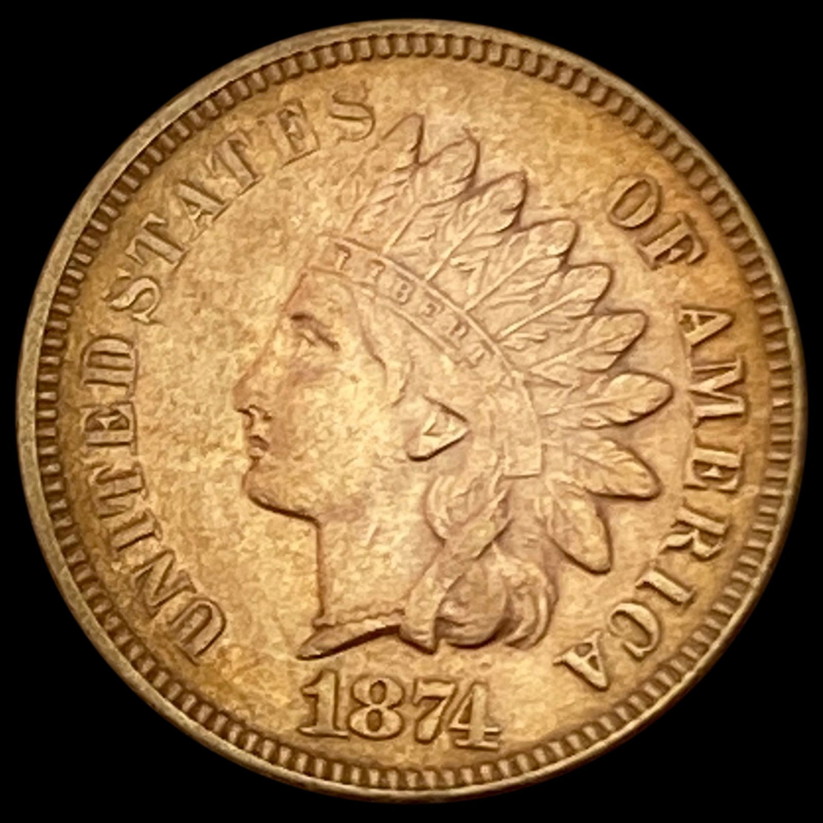 1874 Indian Head Cent CLOSELY UNCIRCULATED (1 of 2)