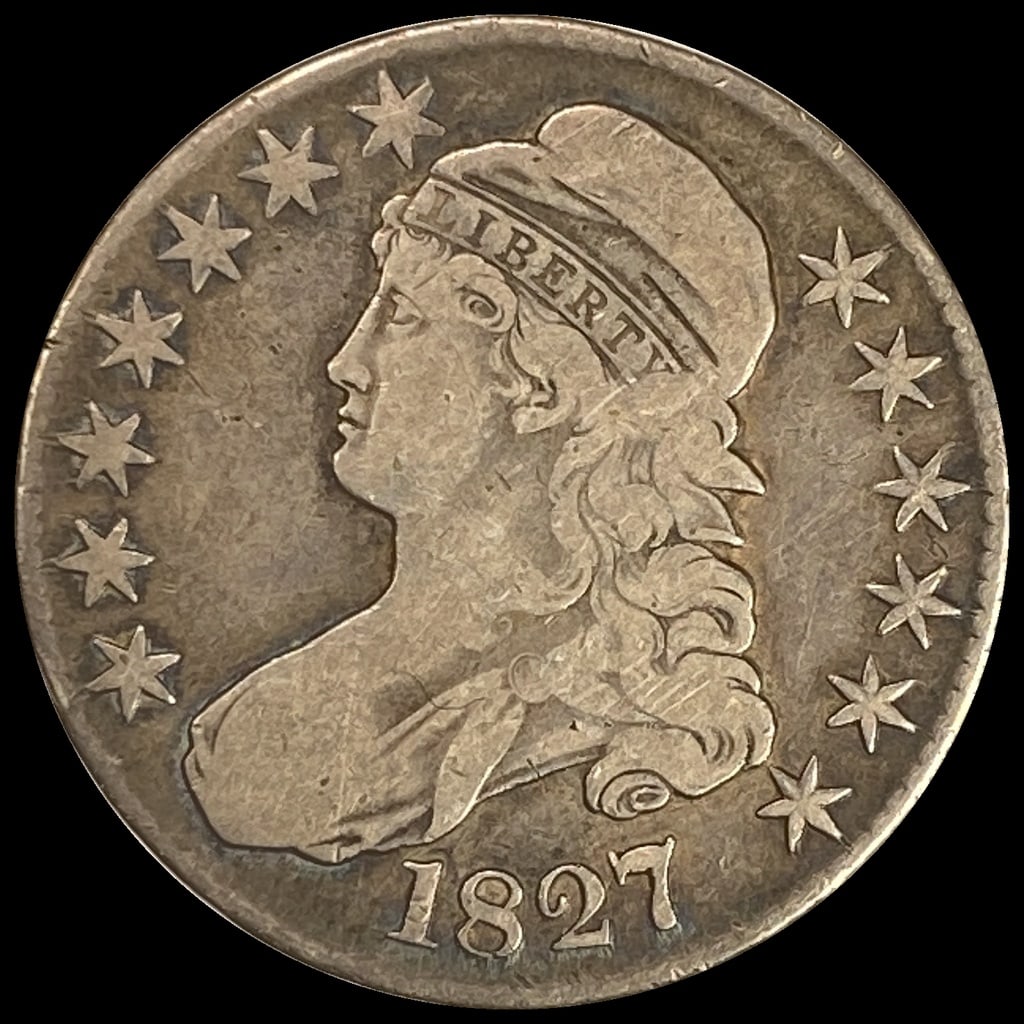 1827 Capped Bust Half Dollar LIGHTLY CIRCULATED: 1827 Capped Bust Half Dollar LIGHTLY CIRCULATED