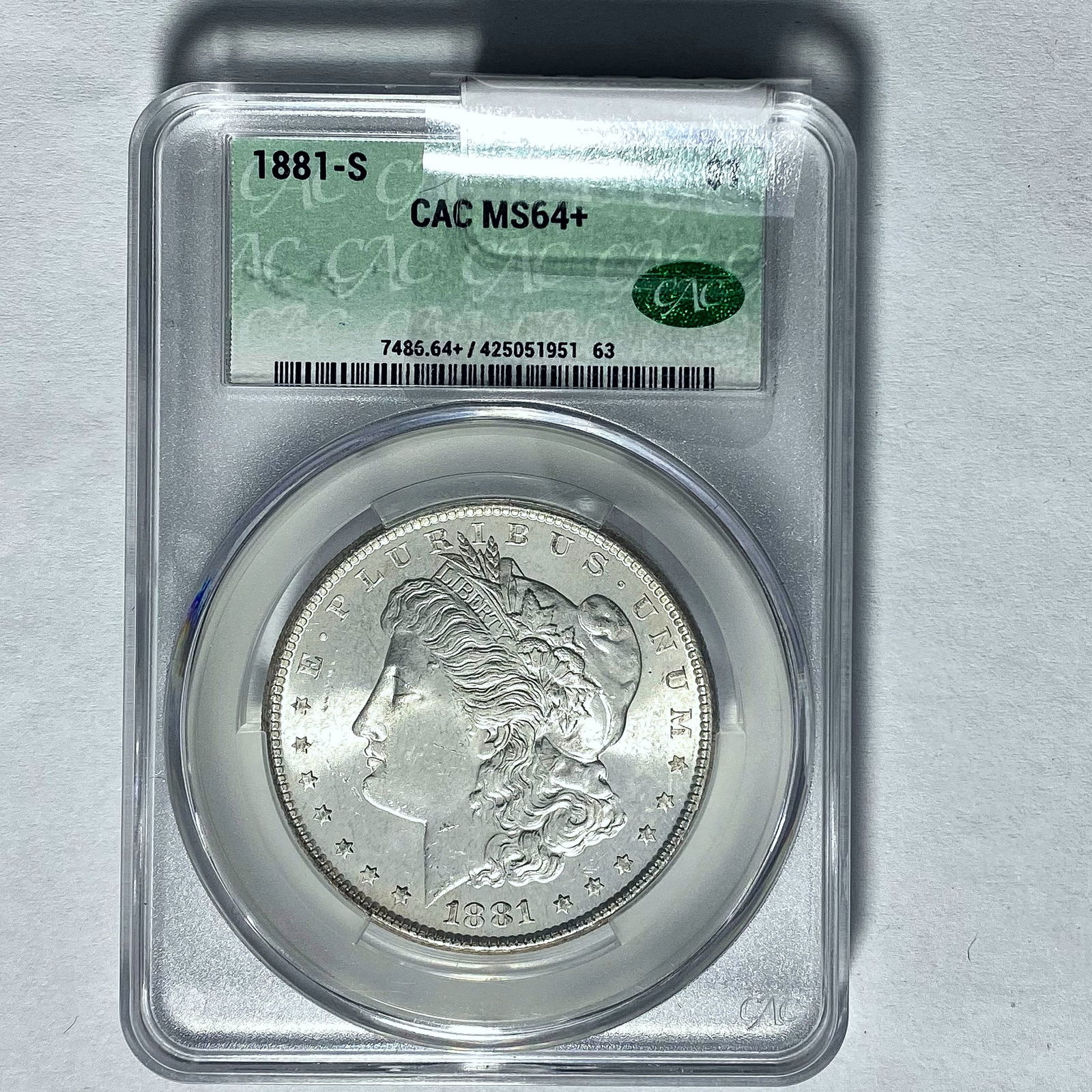 1881-S Morgan Silver Dollar CAC MS64+ (1 of 2)