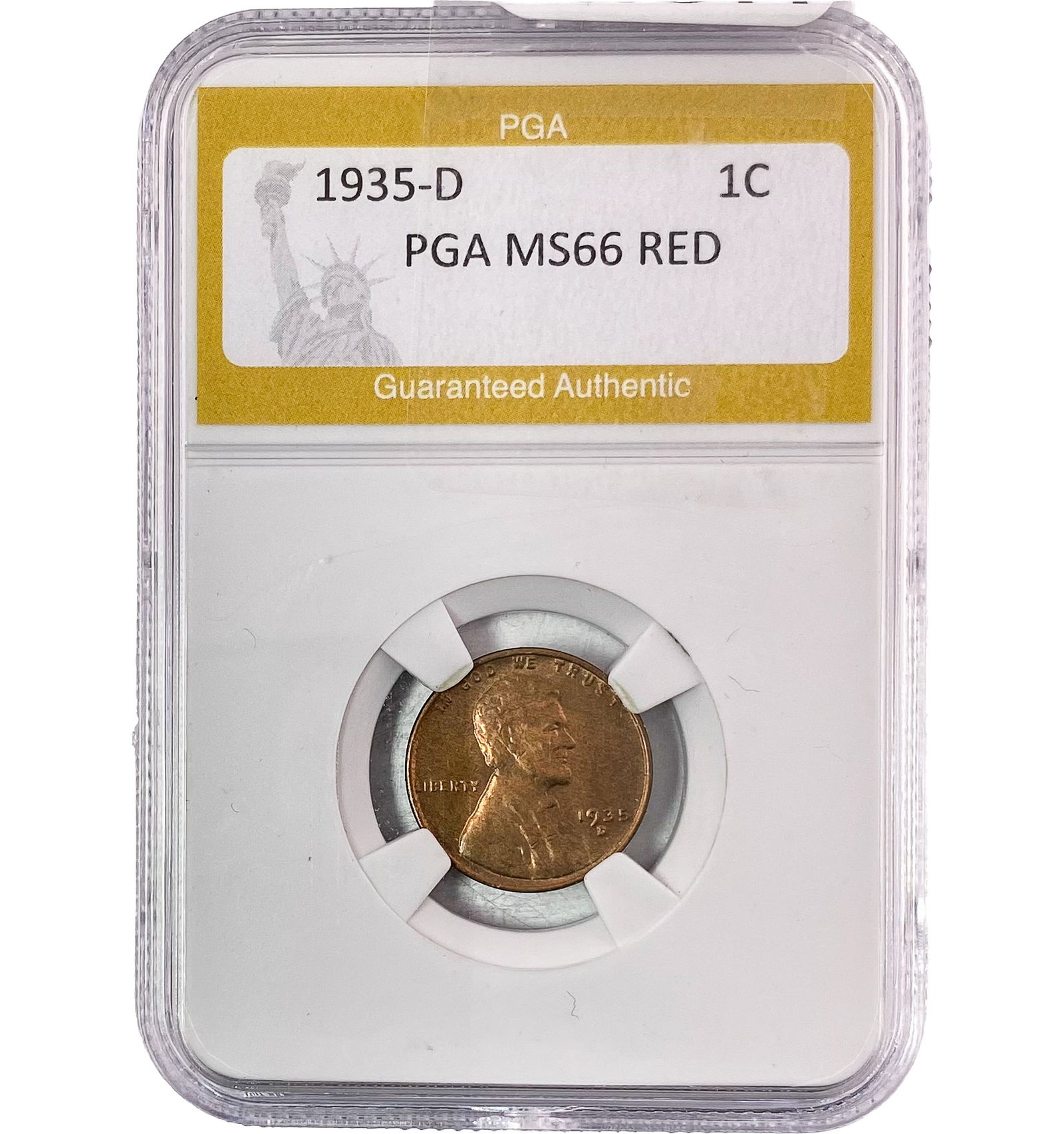 1935-D Lincoln Wheat 1C PGA MS66 RED (1 of 2)