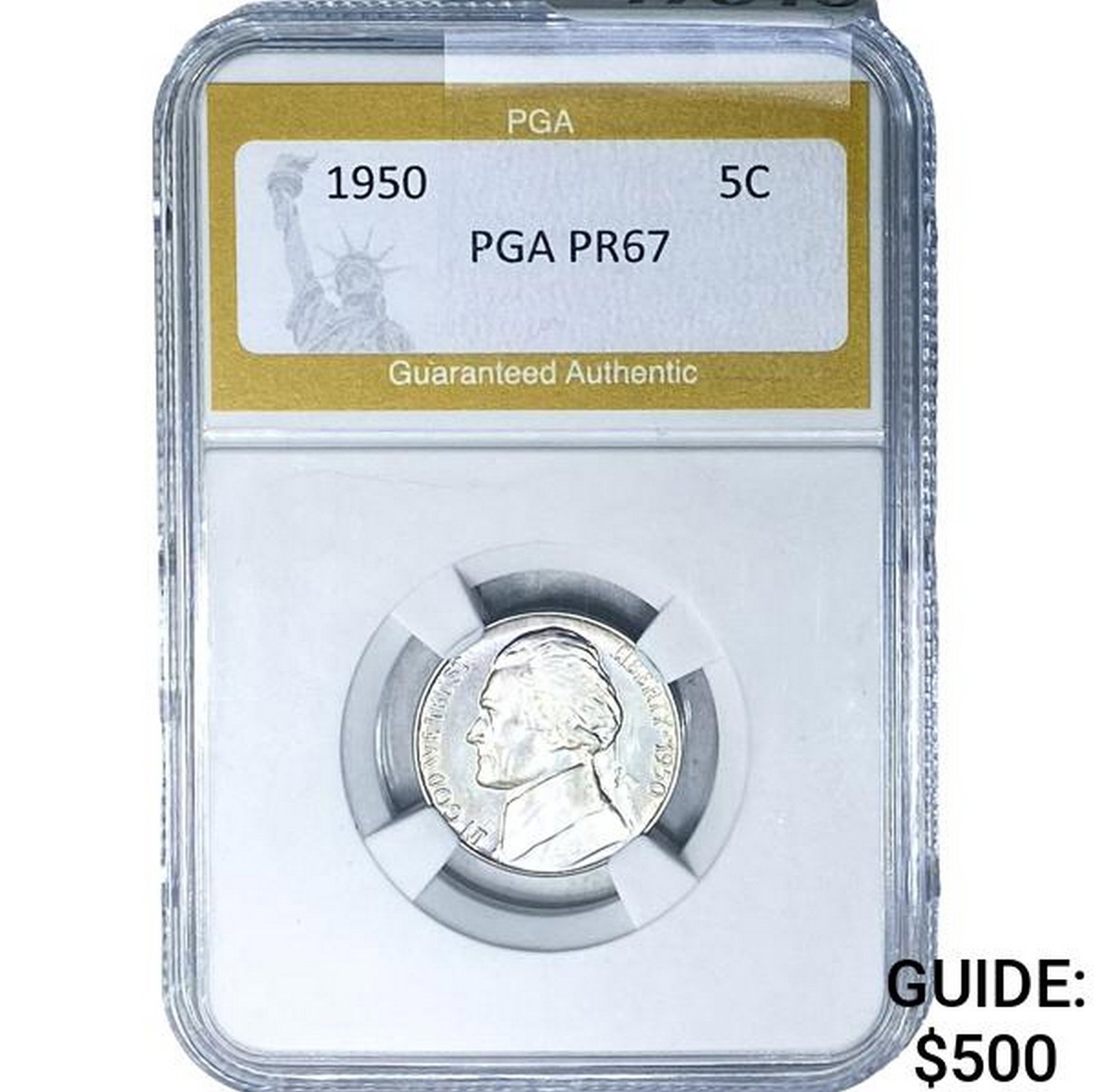 1950 Jefferson Nickel PGA PR67: 1950 Jefferson Nickel PGA PR67