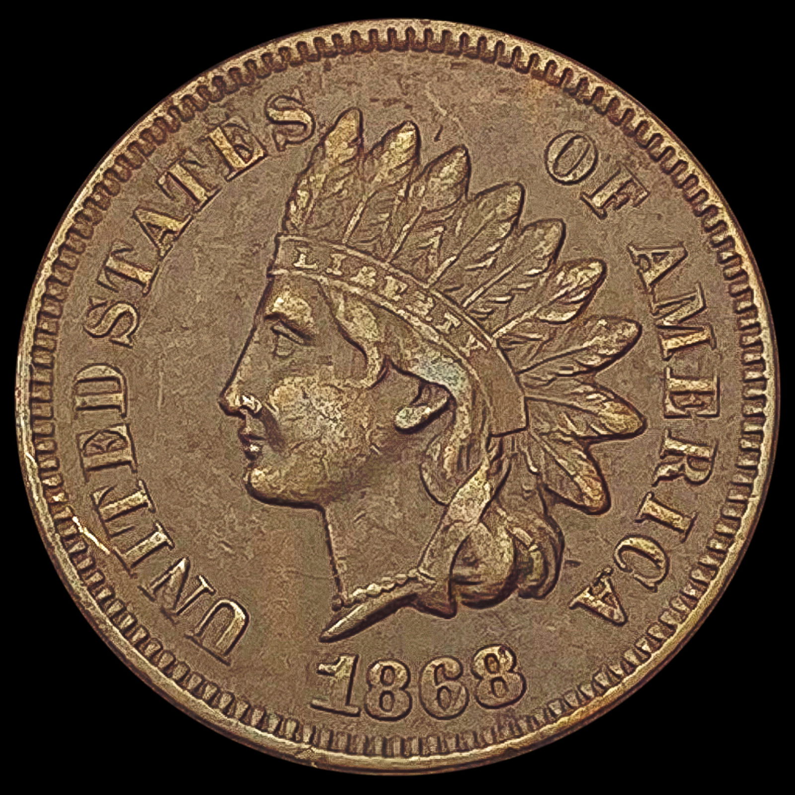 1868 Indian Head Cent CLOSELY UNCIRCULATED (1 of 2)