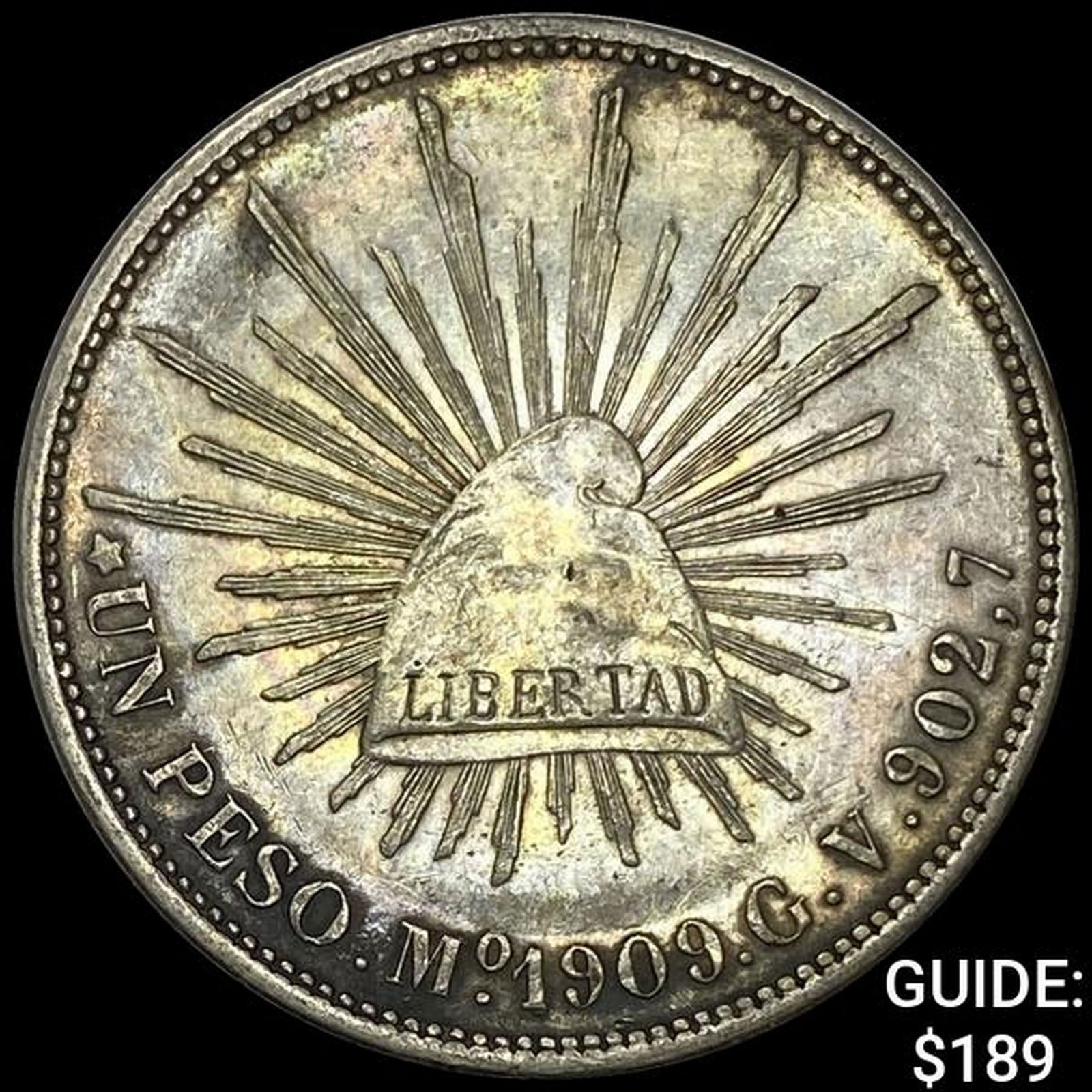 1909Mo GV Mexico UN Silver Peso CHOICE AU (1 of 2)