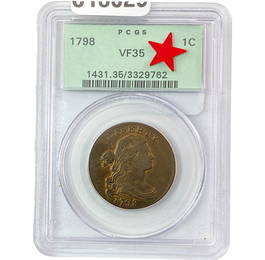 1798 Draped Bust Large Cent PCGS VF35 OGH