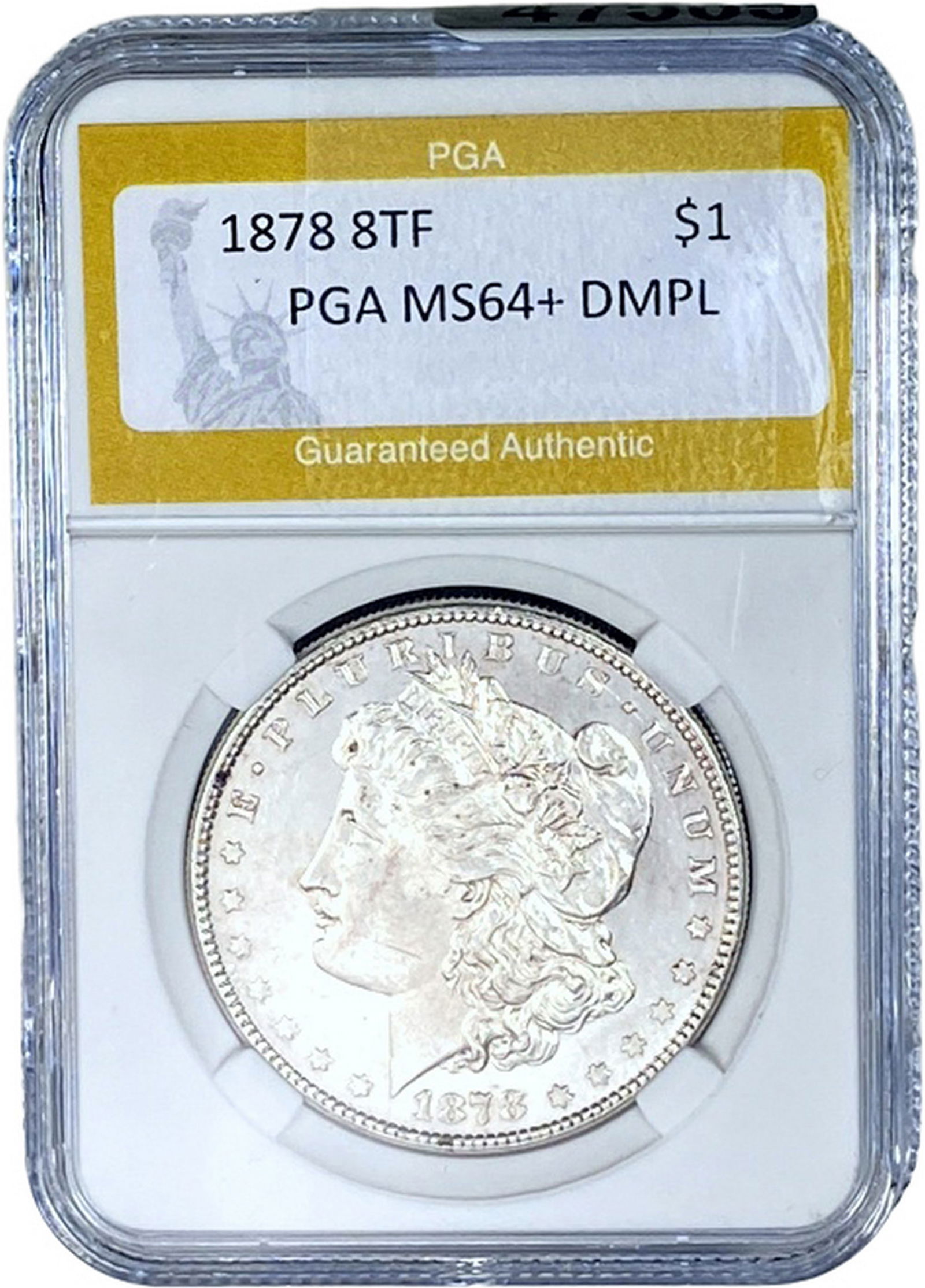1878 8TF Morgan Silver Dollar PGA MS64+ DMPL (1 of 2)