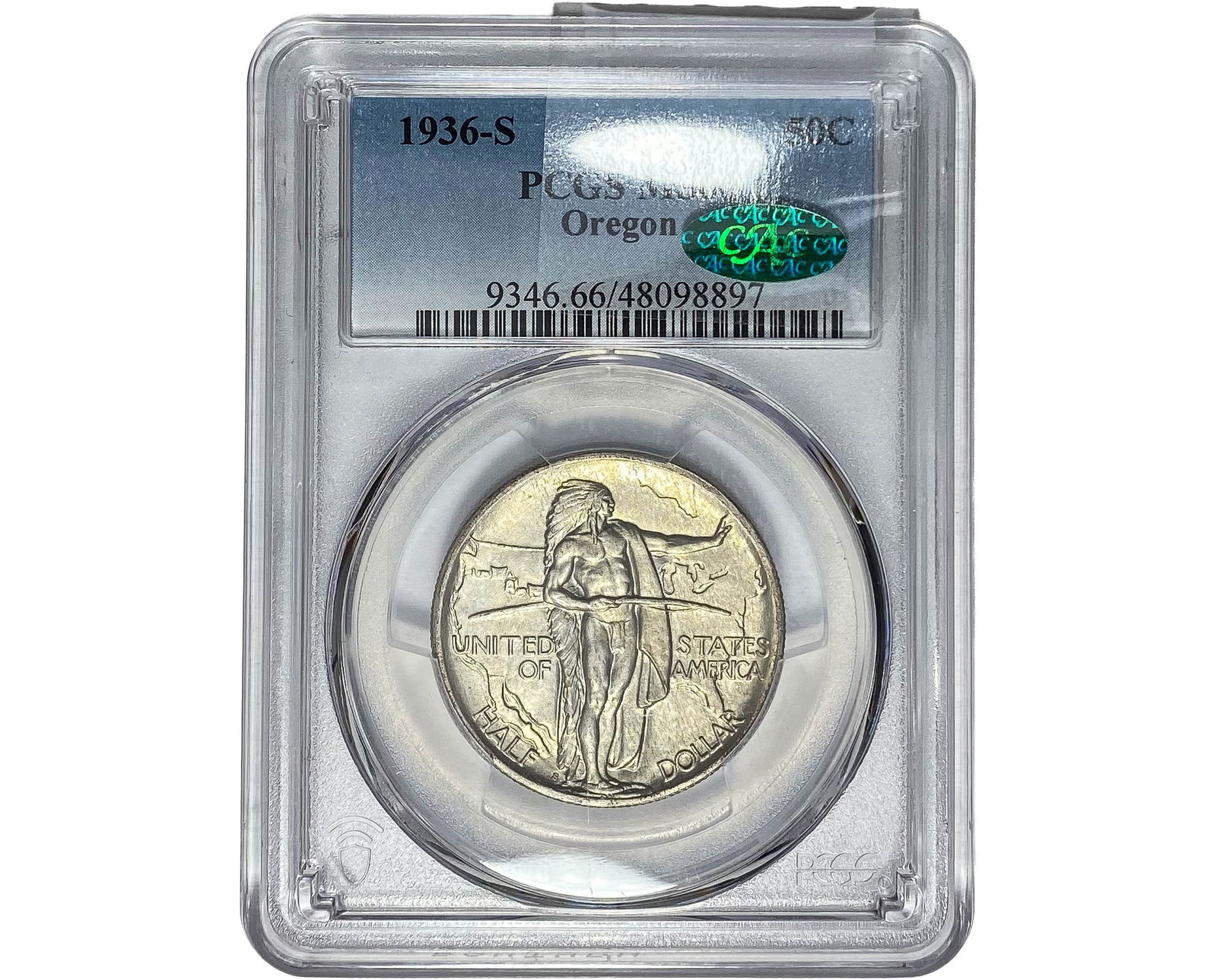 1936-S CAC Oregon Trail Half Dollar PCGS MS66 (1 of 2)