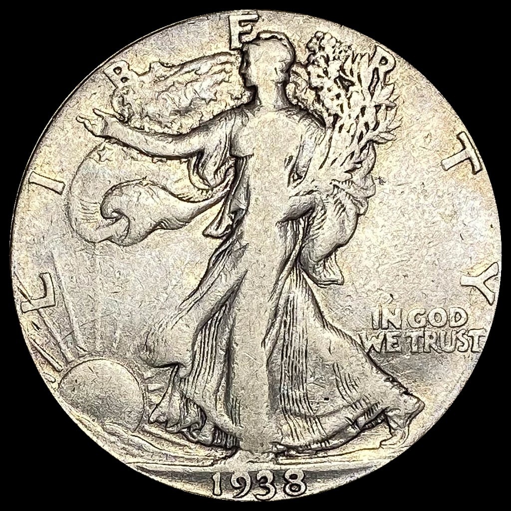 1938-D Silver Walking Liberty Half Dollar NICELY CIRCULATED (1 of 2)