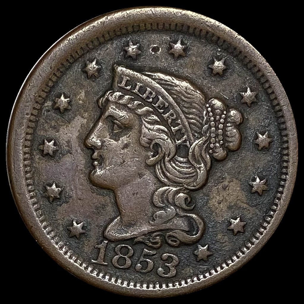 1853 Braided Hair Large Cent LIGHTLY CIRCULATED (1 of 2)