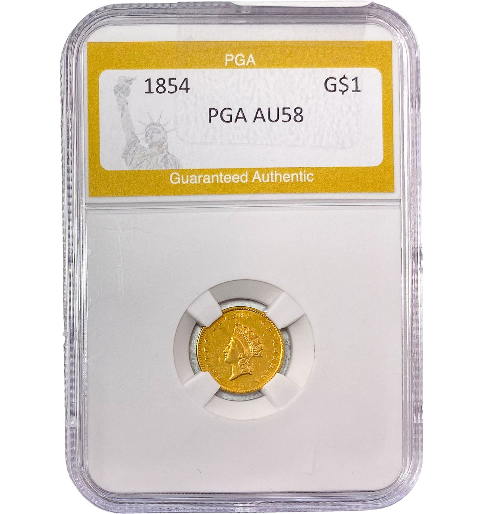 1854 Gold Dollar Indian Princess PGA AU58 (1 of 2)