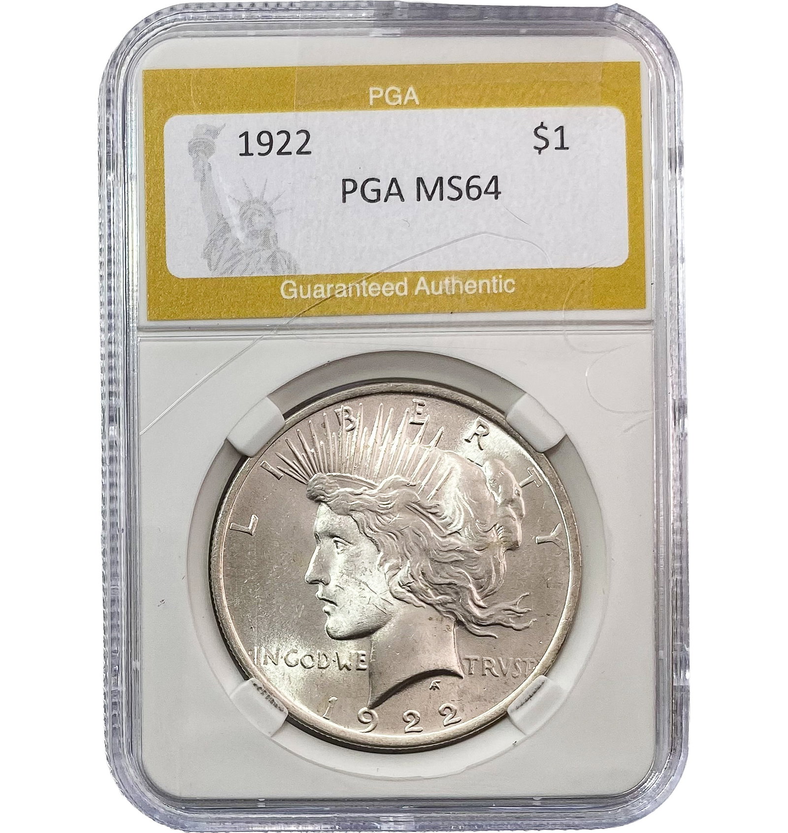 1922 Peace Silver Dollar PGA MS64: 1922 Peace Silver Dollar PGA MS64