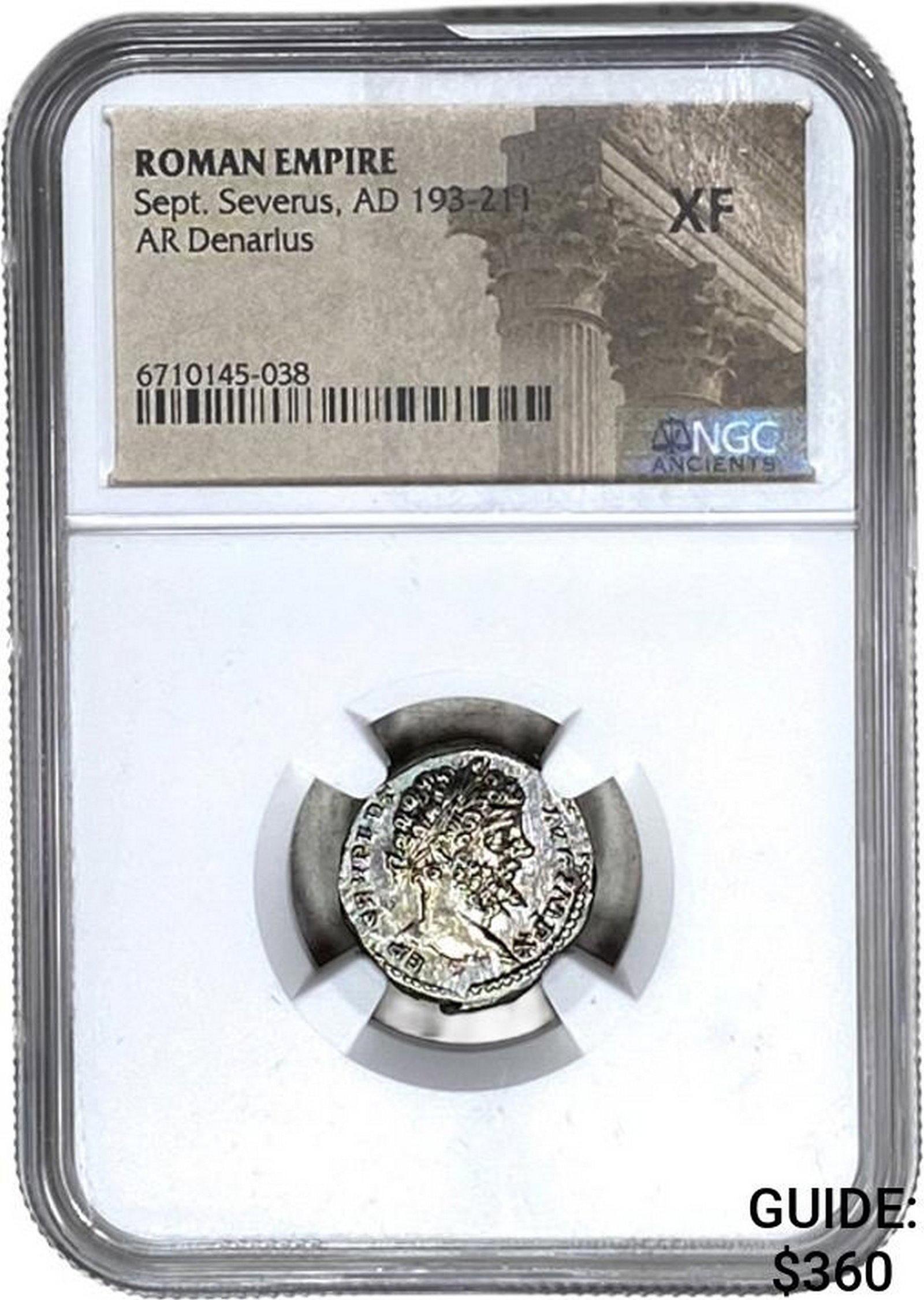 Roman Sept. Severus AD 193-211 Silver Denarius NGC XF: Roman Sept. Severus AD 193-211 Silver Denarius NGC XF