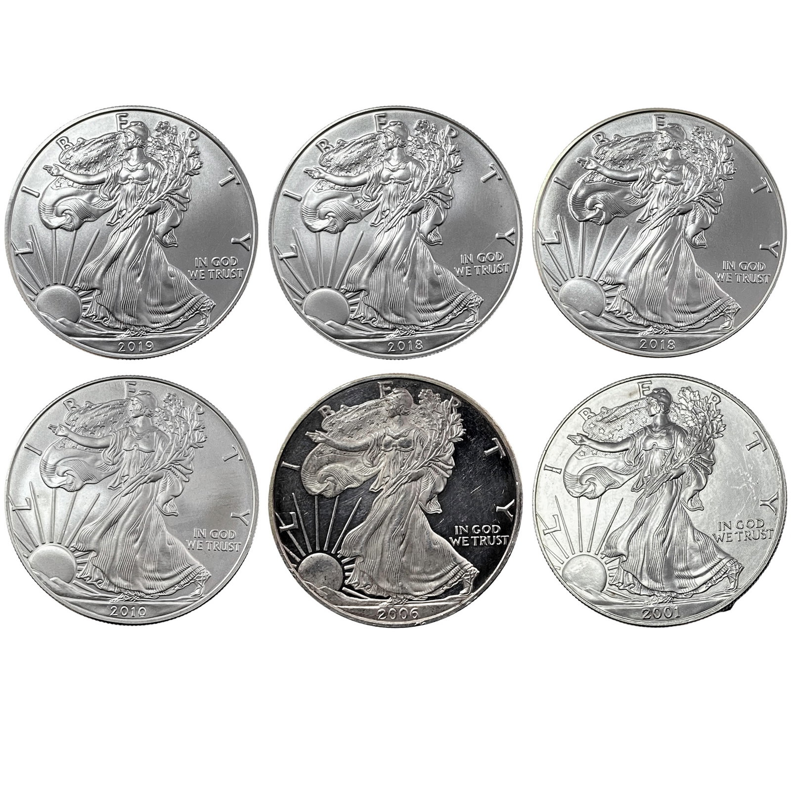 2001-2019 [6] American Silver Eagles $1: 2001-2019 [6] American Silver Eagles $1