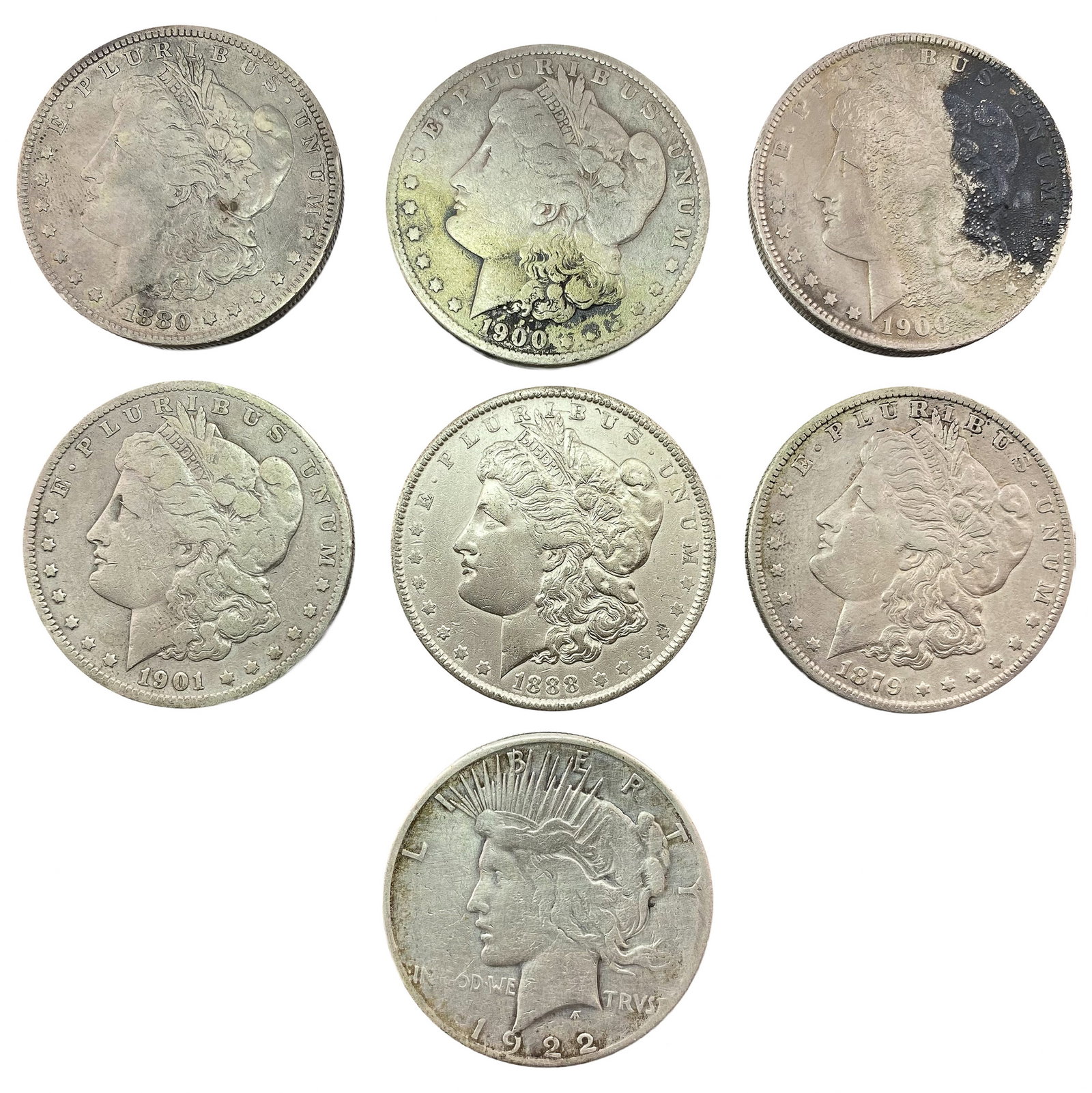 1879-1922 [7] U.S. Silver Dollar Lot: 1879-1922 [7] U.S. Silver Dollar Lot