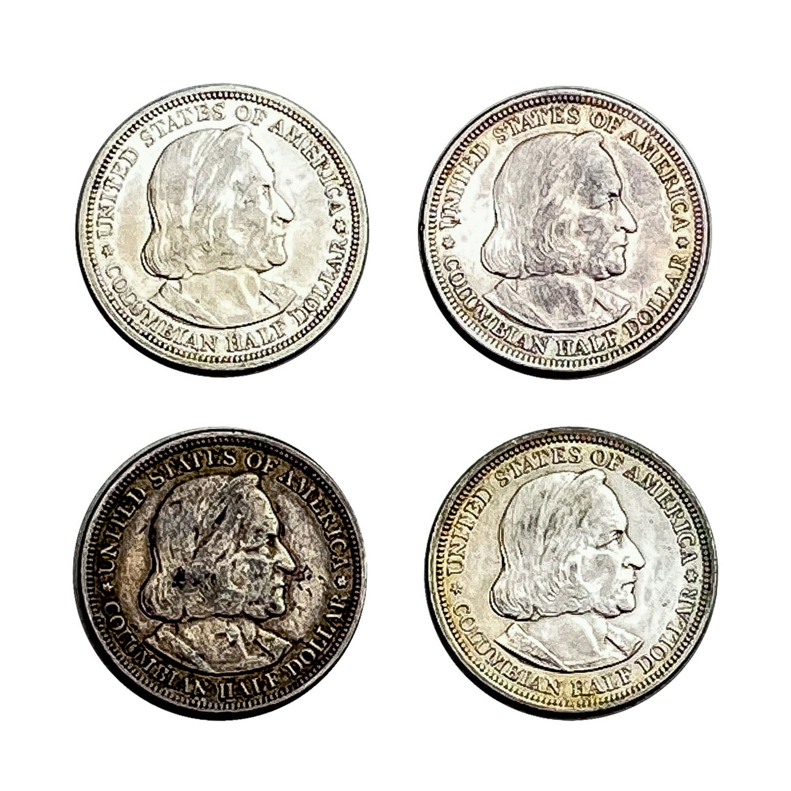 1892-1893 HIGH Grade Columbian Expo Half Dollar Lot [4 Coins] : 1892-1893 HIGH Grade Columbian Expo Half Dollar Lot [4 Coins]