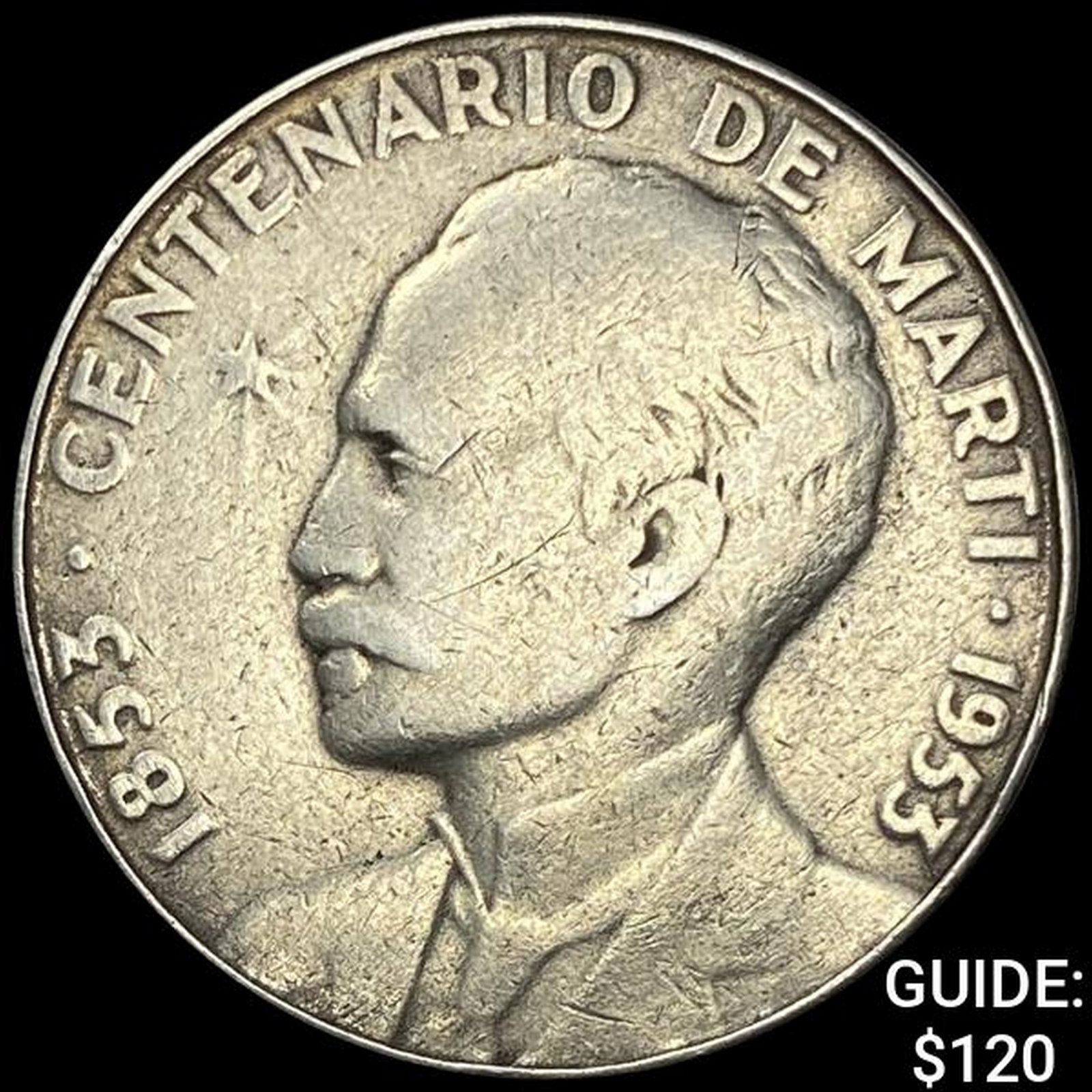 1953 Cuba Silver Peso NEARLY UNCIRCULATED: 1953 Cuba Silver Peso NEARLY UNCIRCULATED