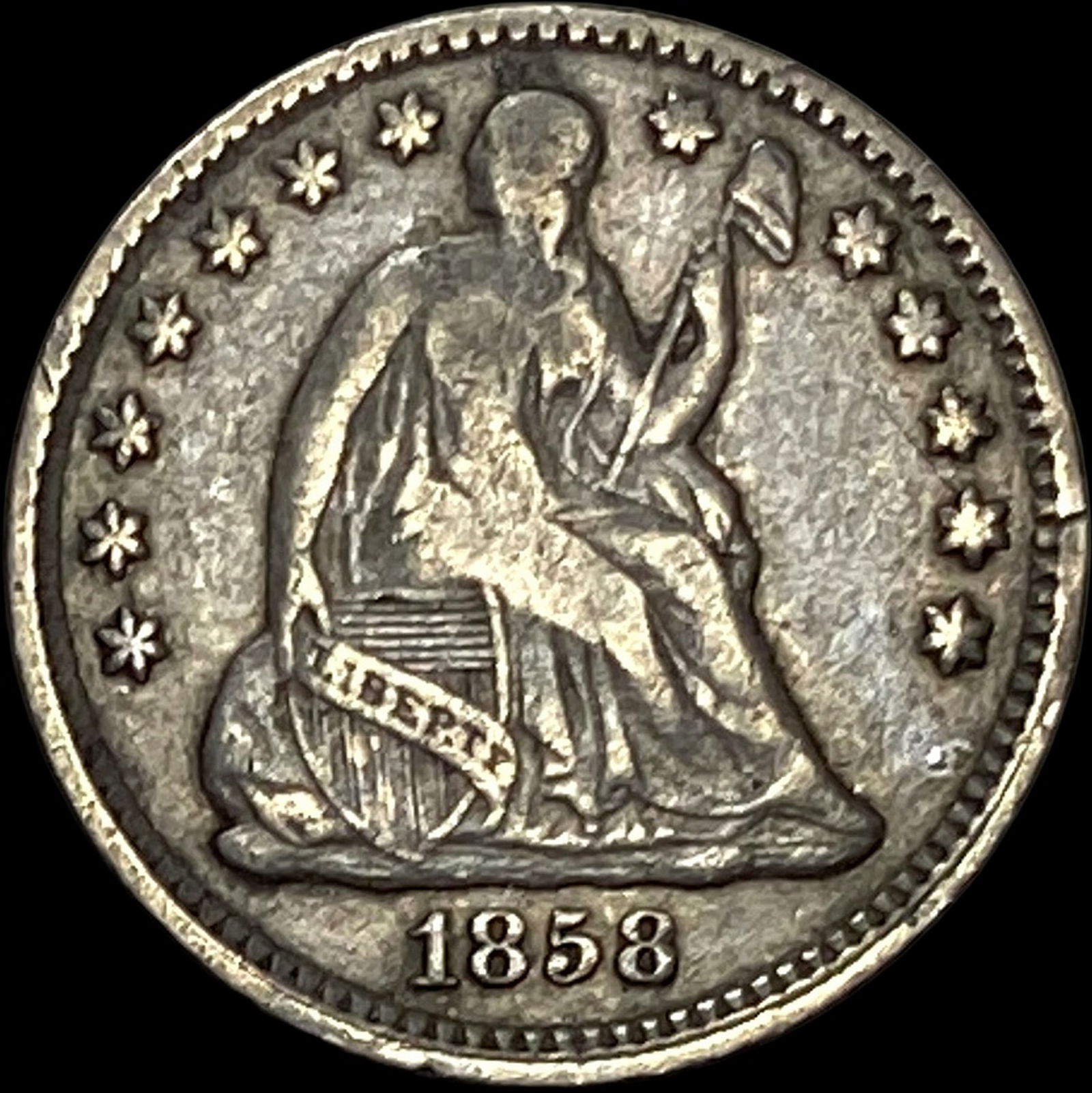 1858 Silver Half Dime LIGHTLY CIRCULATED (1 of 2)