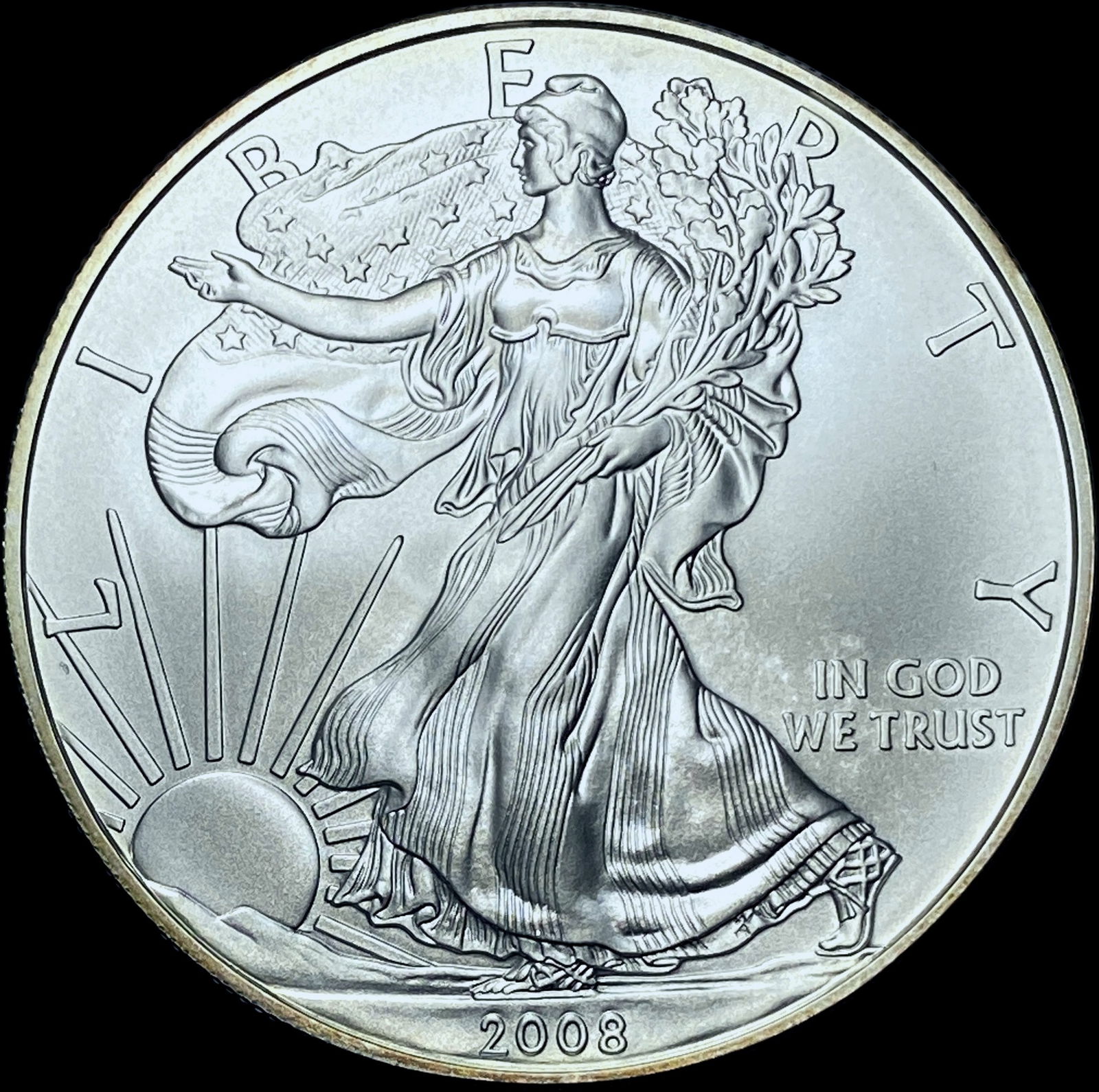 2008-W 1 oz Silver American Eagle GEM BU (1 of 2)