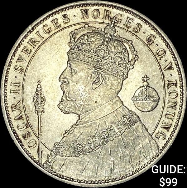1897 Sweden Silver 2 Kronor UNCIRCULATED (1 of 2)