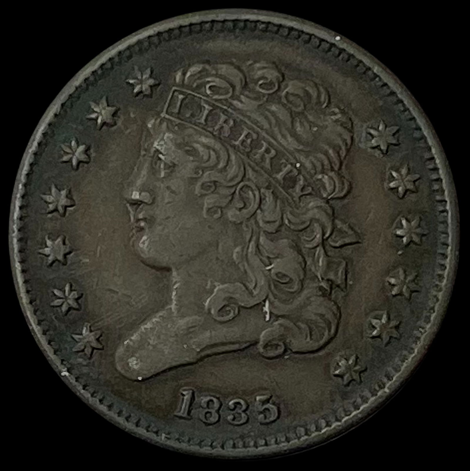 1835 Copper Classic Head Half Cent LIGHTLY CIRCULATED (1 of 2)