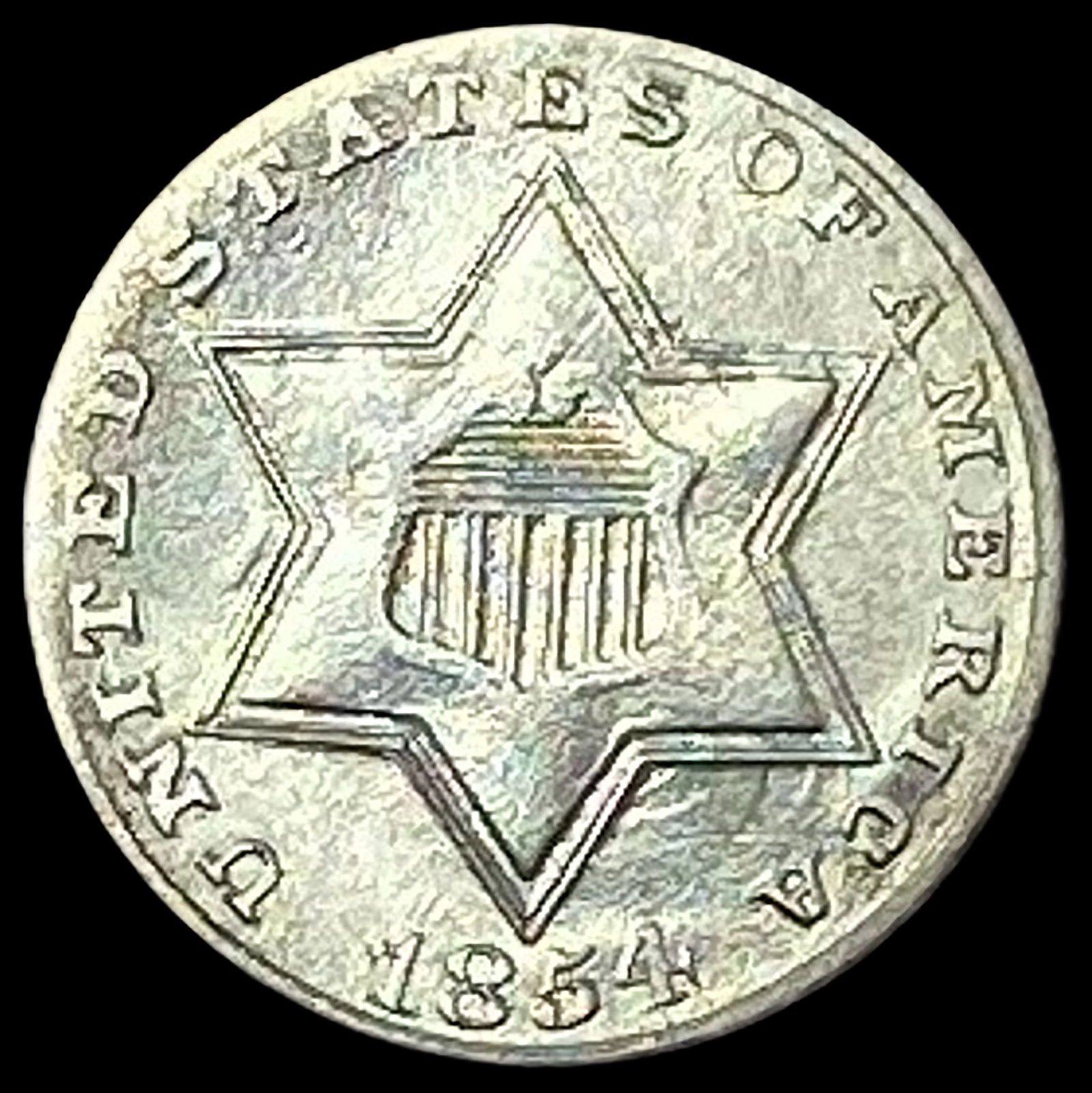 1854 Silver Three-Cent Piece UNCIRCULATED (1 of 2)