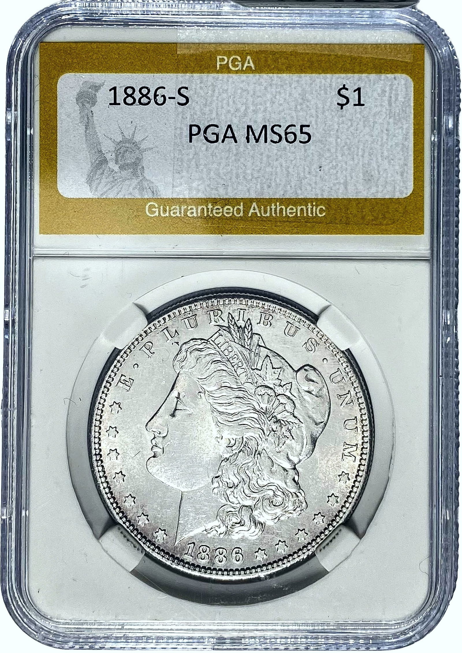 1886-S Morgan Silver Dollar PGA MS65 (1 of 2)