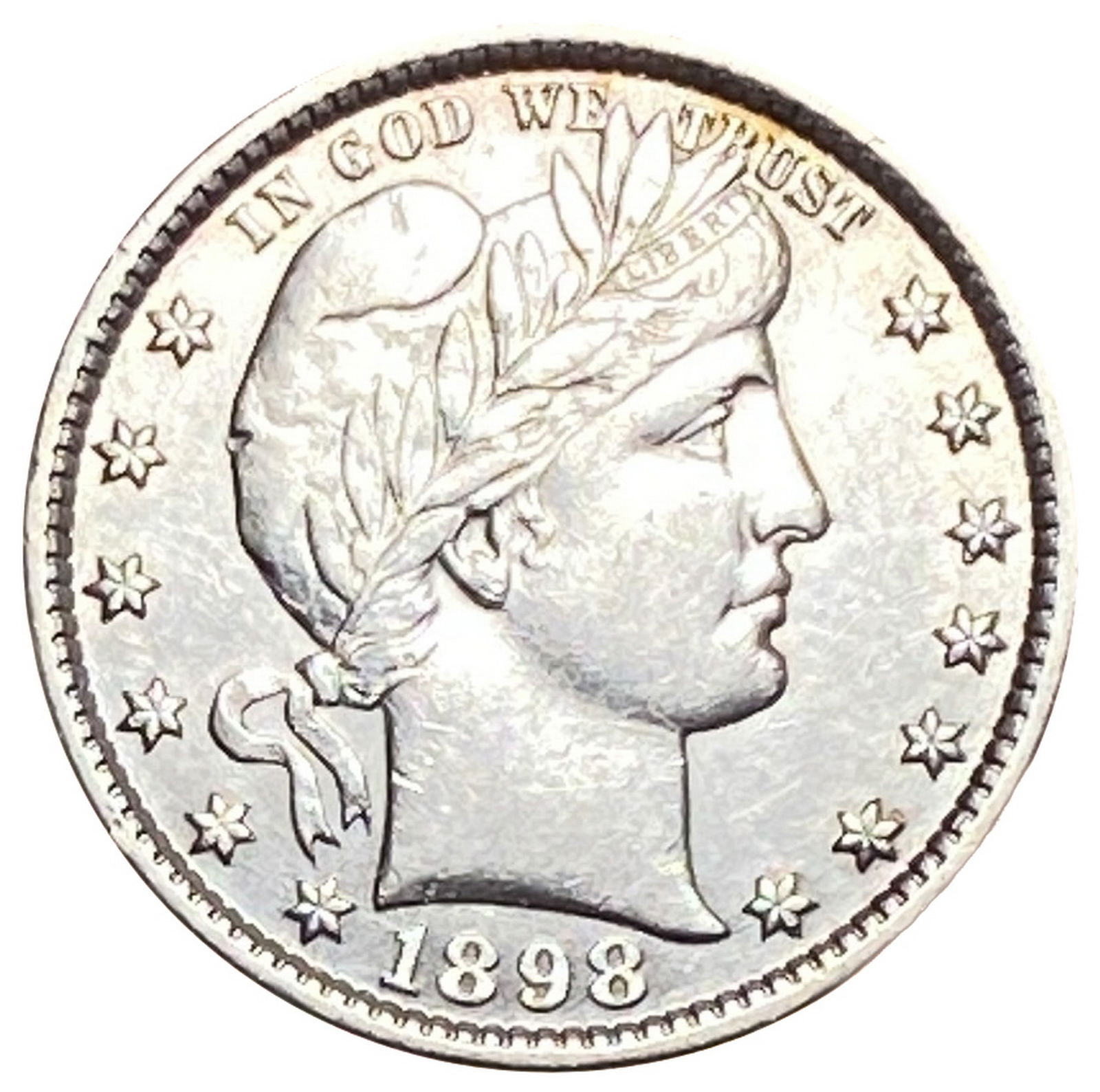 1898 Barber Quarter AU+ (1 of 2)