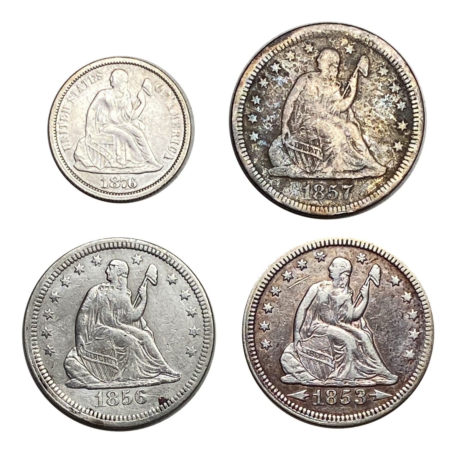 1853-1876 Better Date Seated Liberty Coin Lot [4 Coins]   (1 of 2)