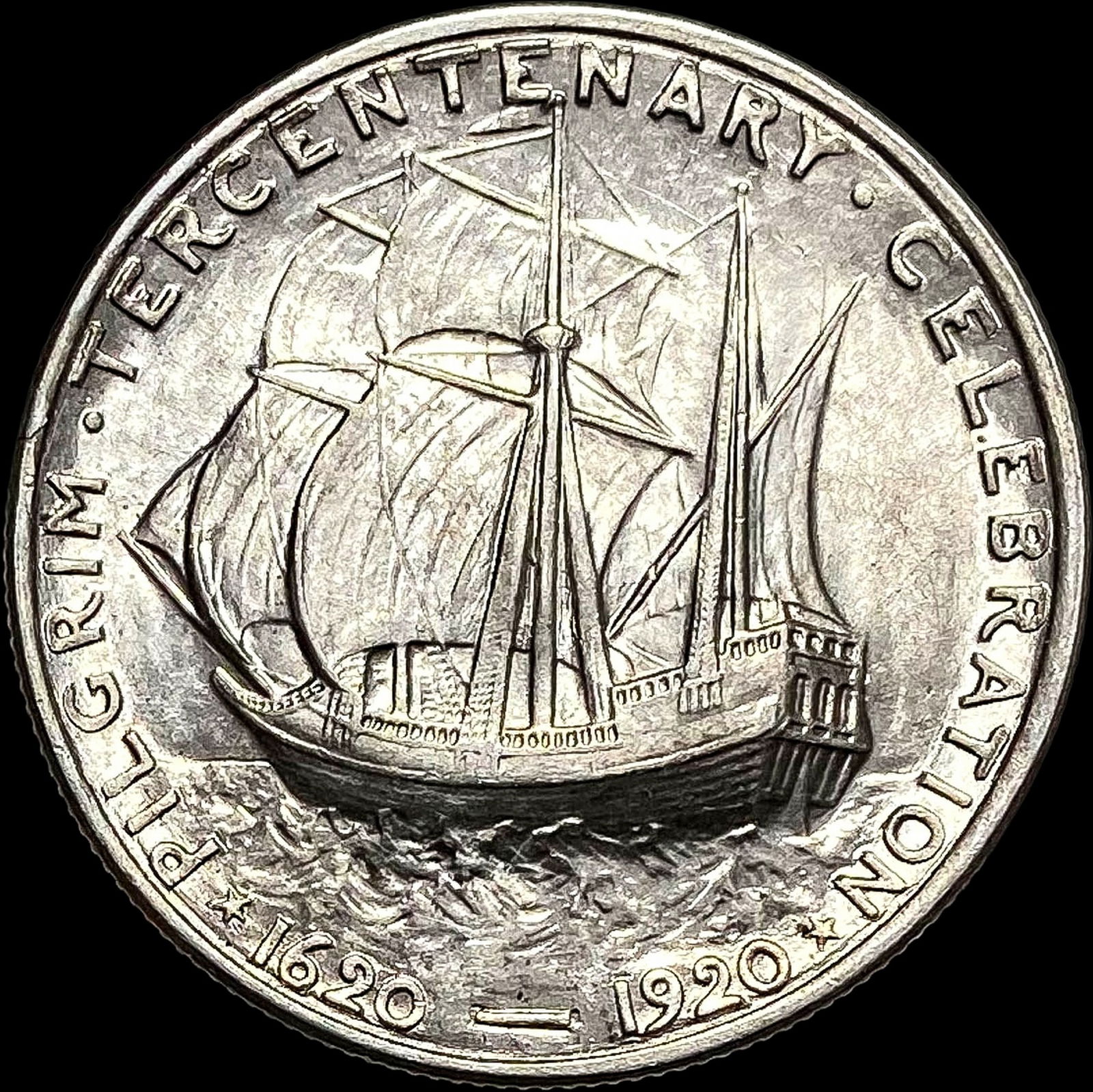1920 Silver Pilgrim Half Dollar CLOSELY UNCIRCULATED (1 of 2)