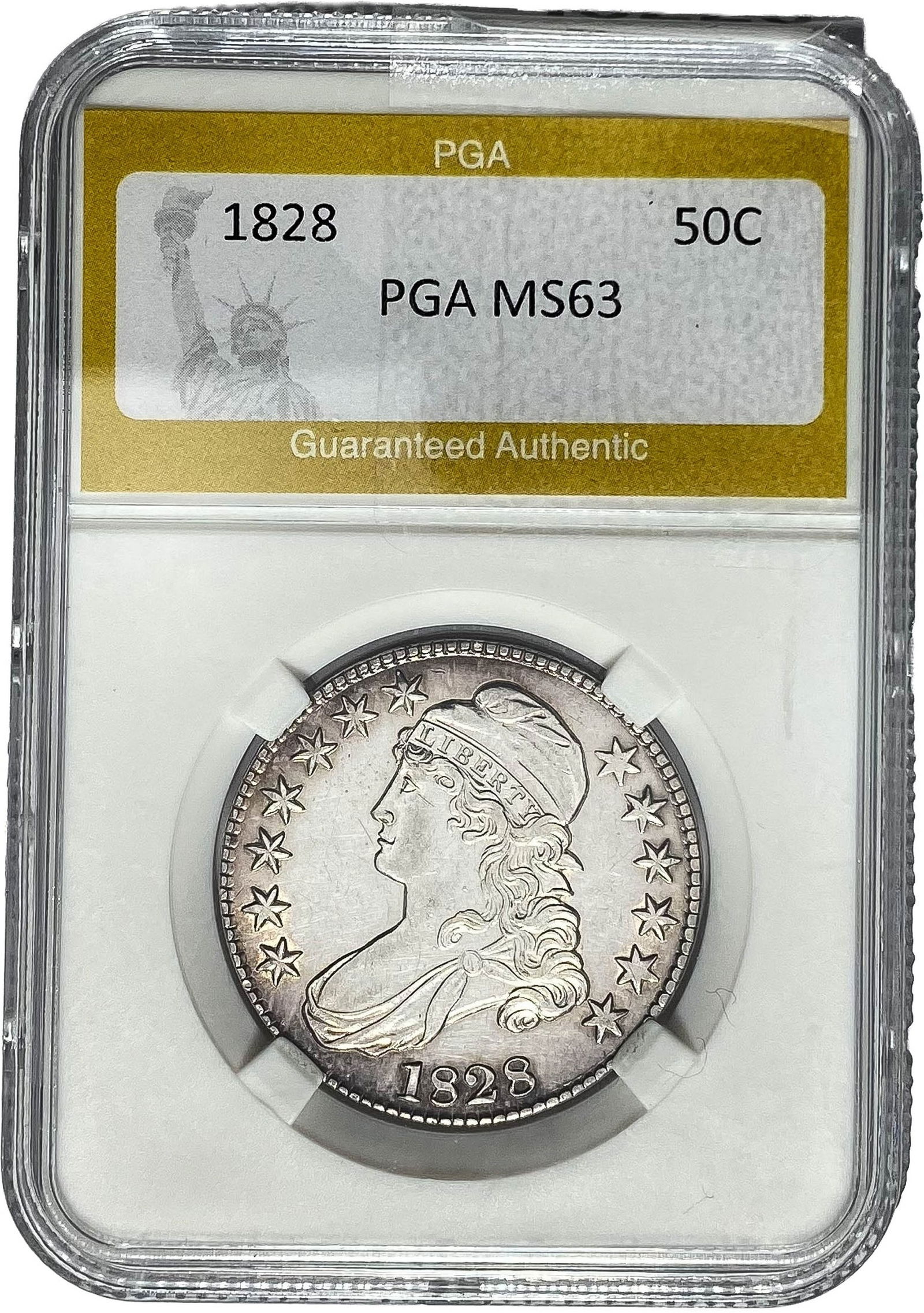 1828 Capped Bust Half Dollar PGA MS63 (1 of 2)