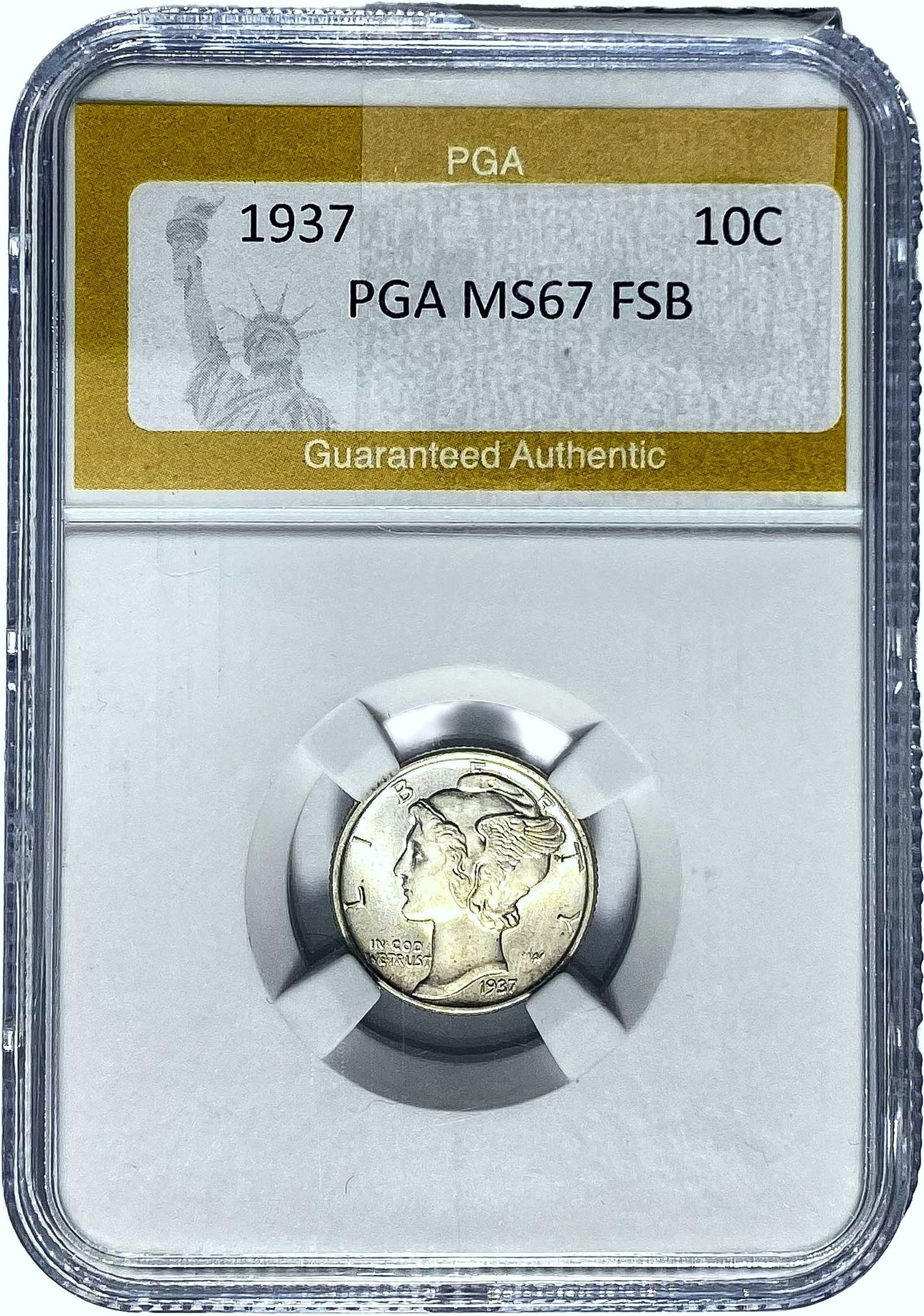 1937 Mercury Dime PGA MS67 FSB (1 of 2)