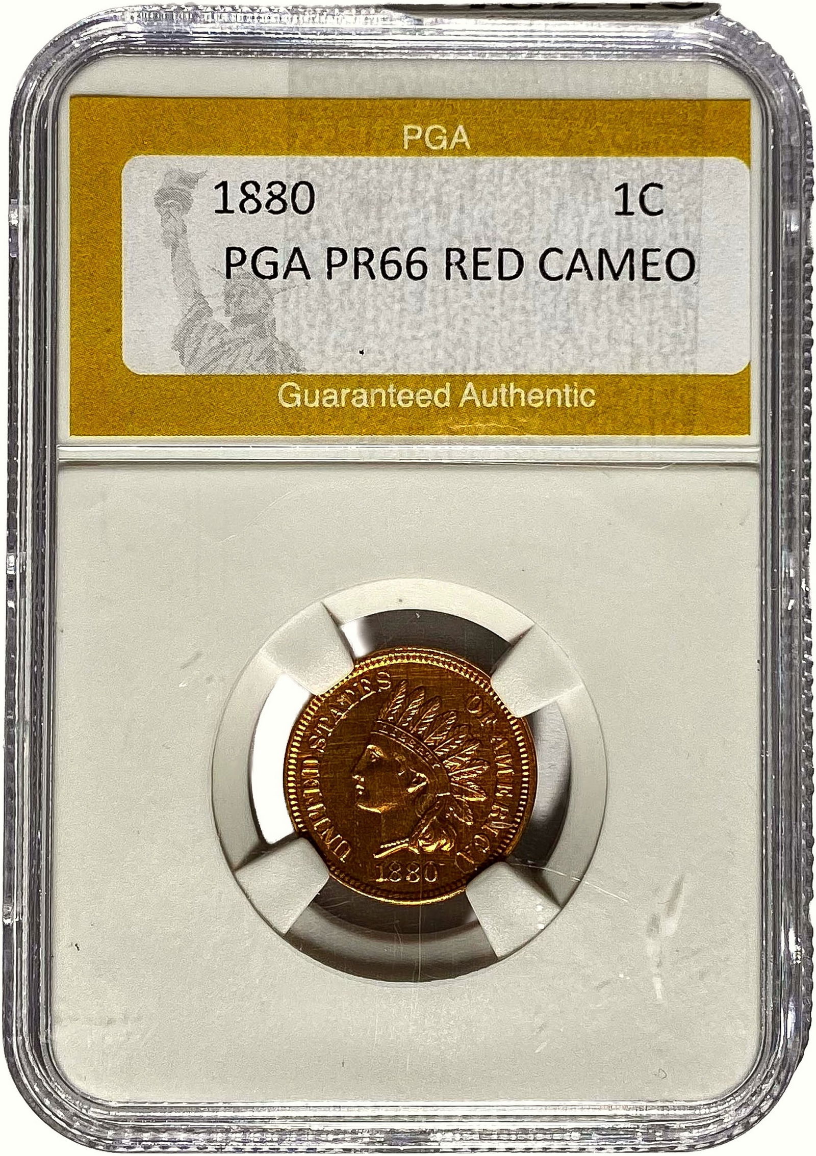 1880 Indian Head Cent PGA PR66 Red Cameo (1 of 2)