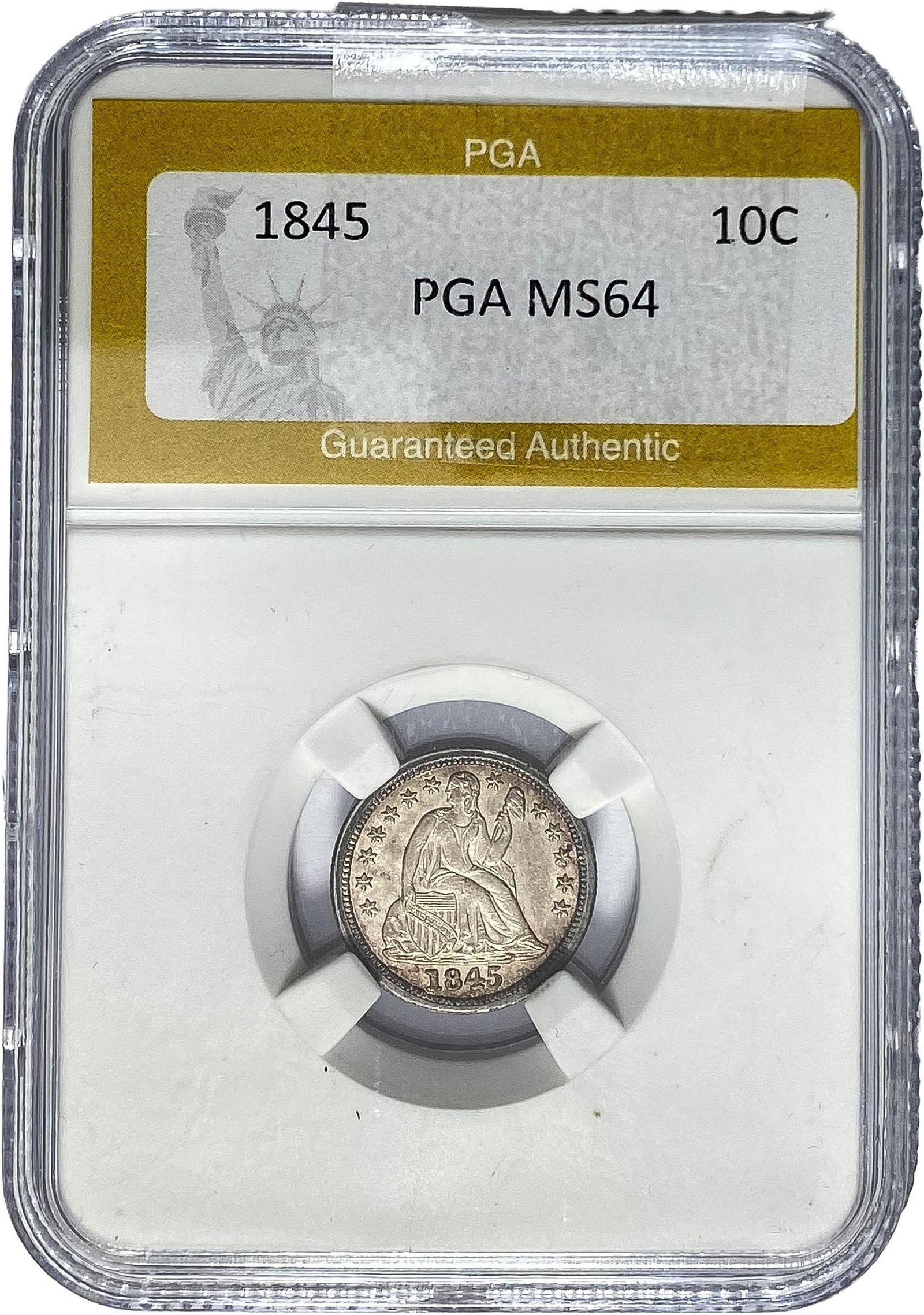 1845 Seated Liberty Dime PGA MS64 (1 of 2)